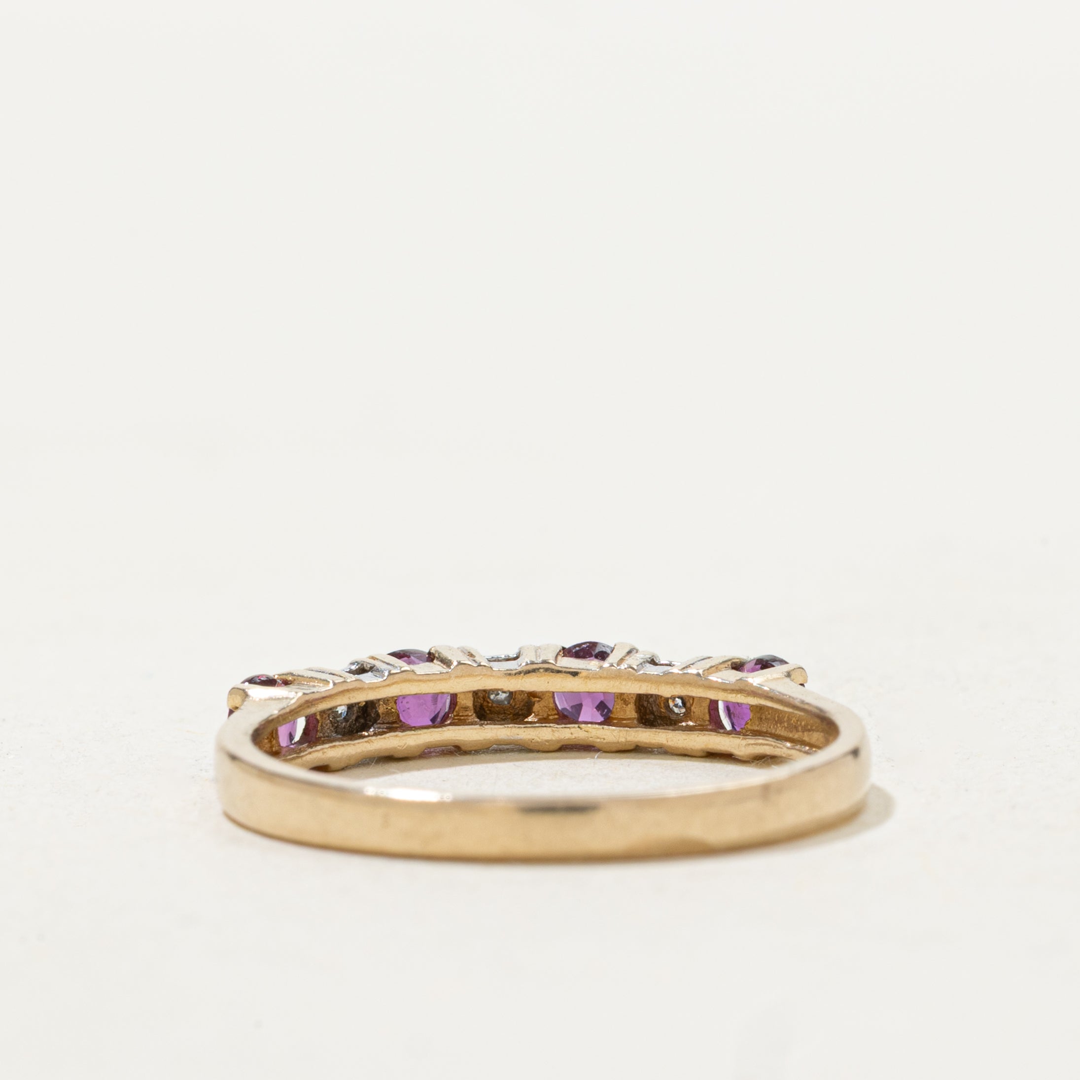 Bande semi-éternité diamant et rubis | Taille 6,25