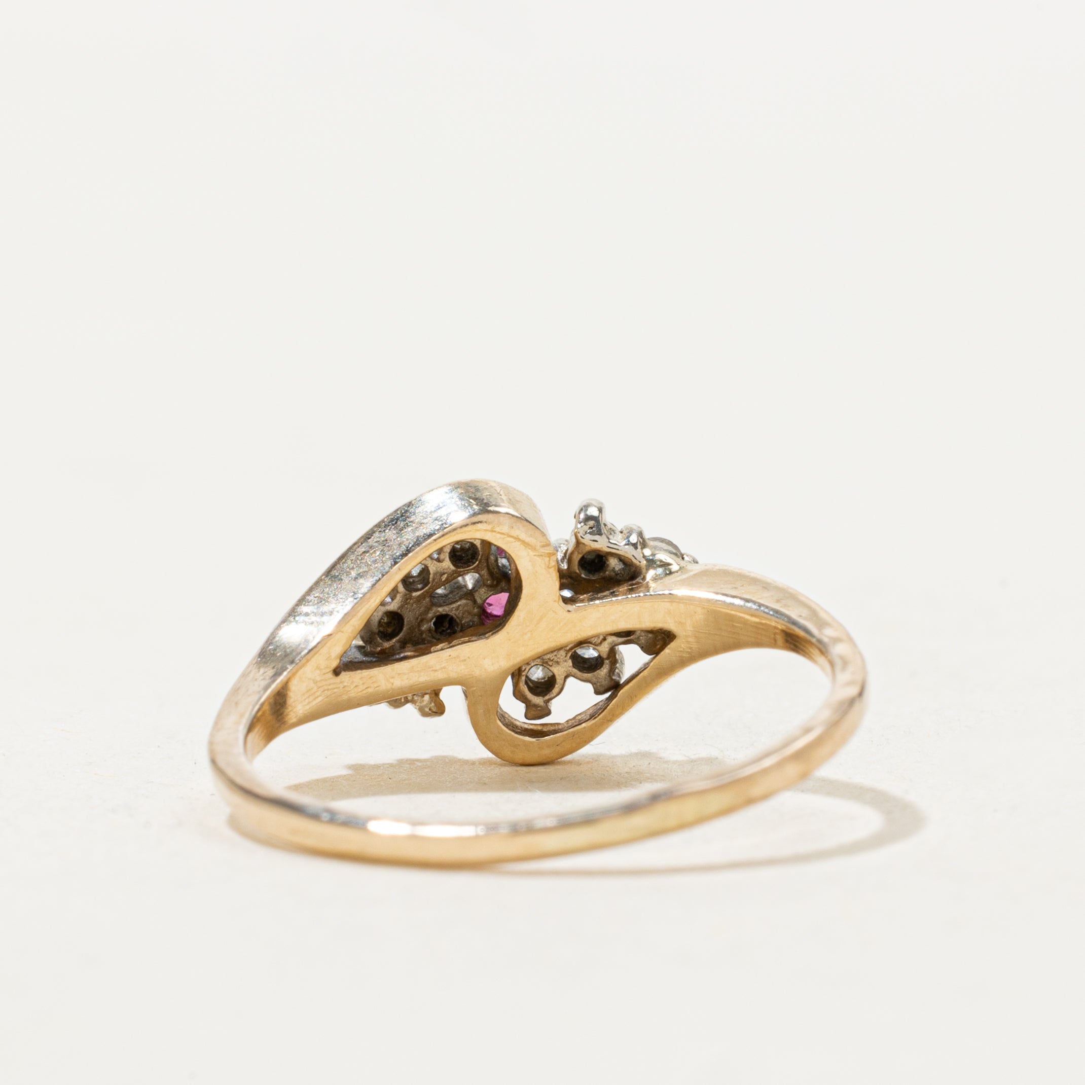 Ruby & Diamond Cluster Bypass Ring | SZ 6.5