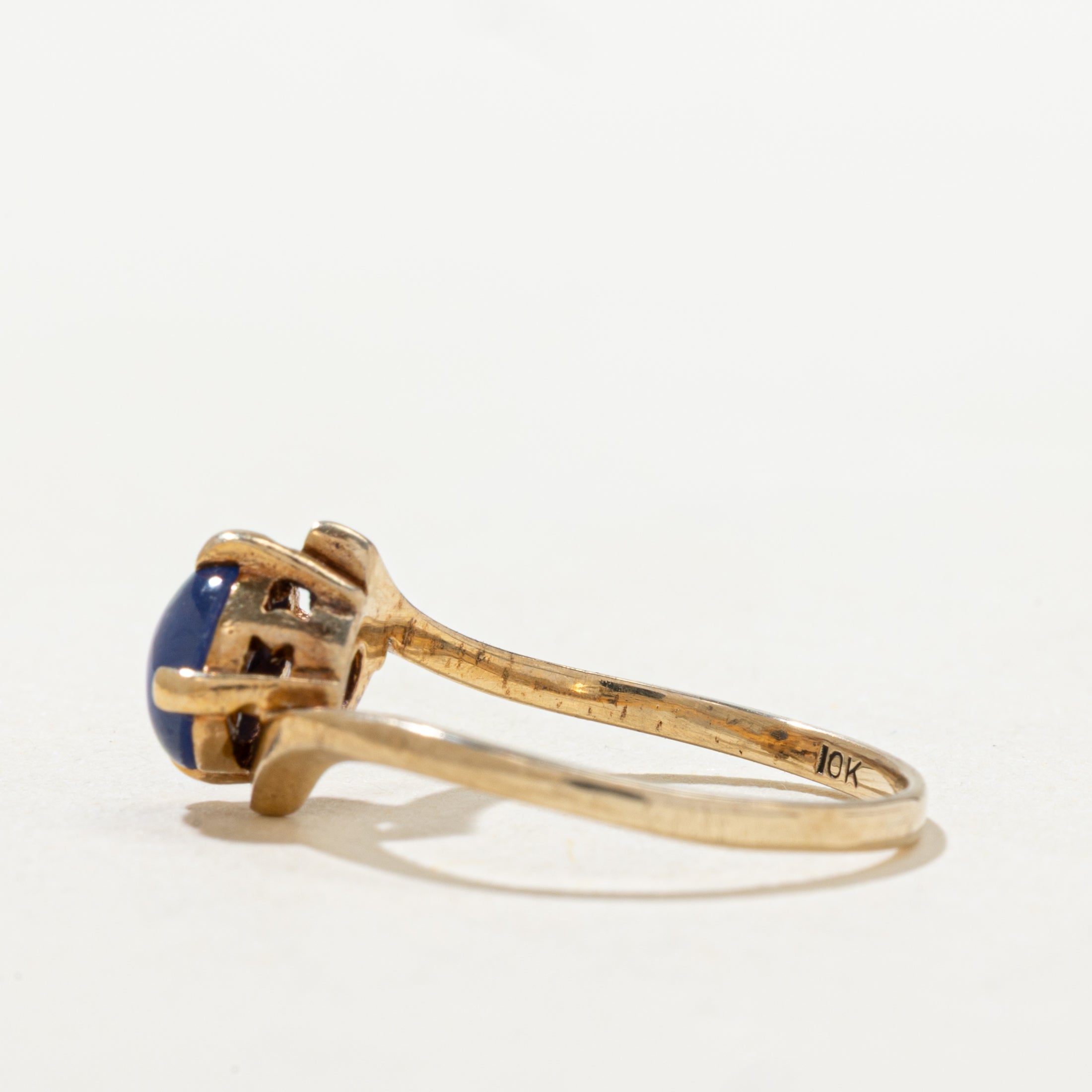 Cabochon Synthetic Star Sapphire Bypass Ring | SZ 5
