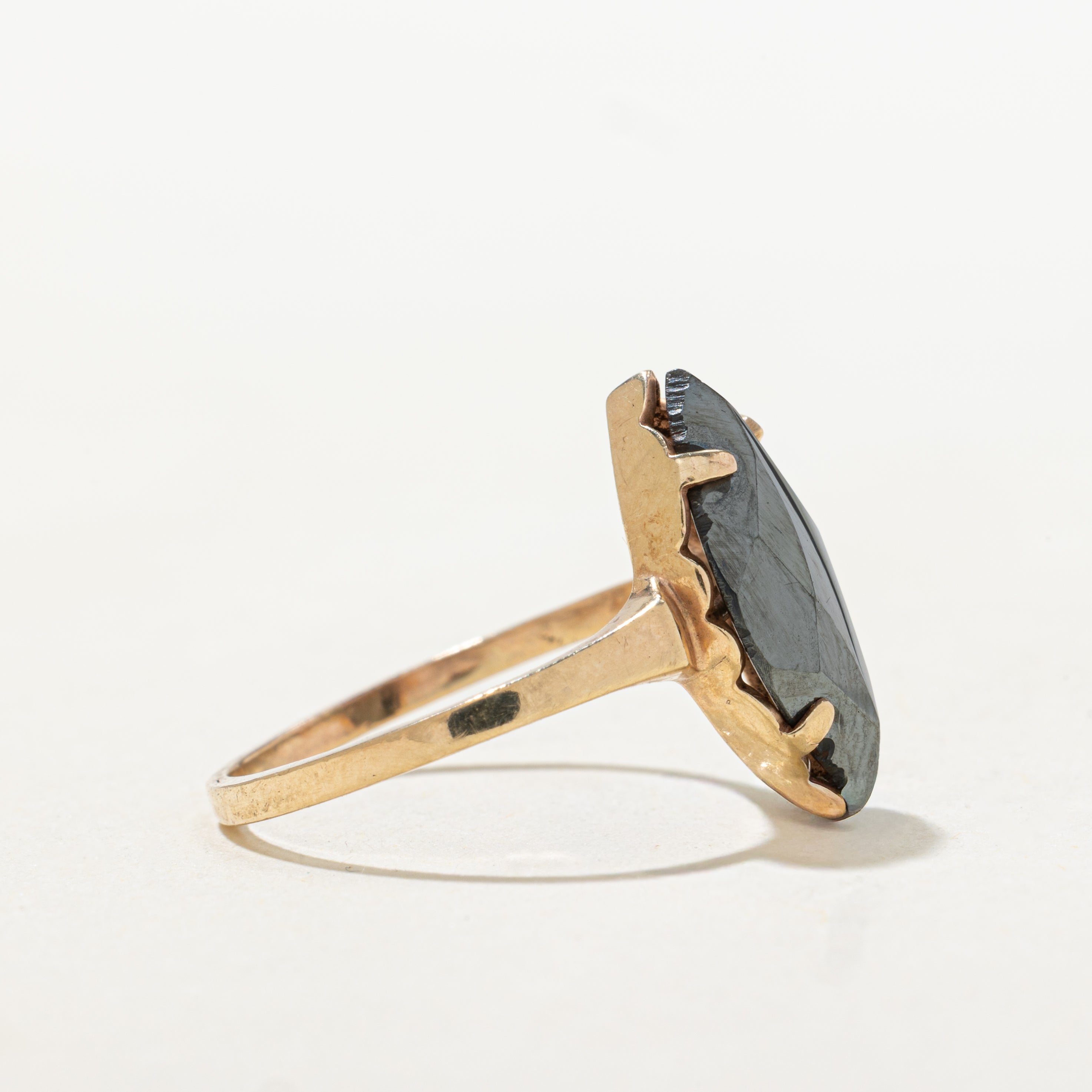 Hematite Navette Ring | SZ 6.5