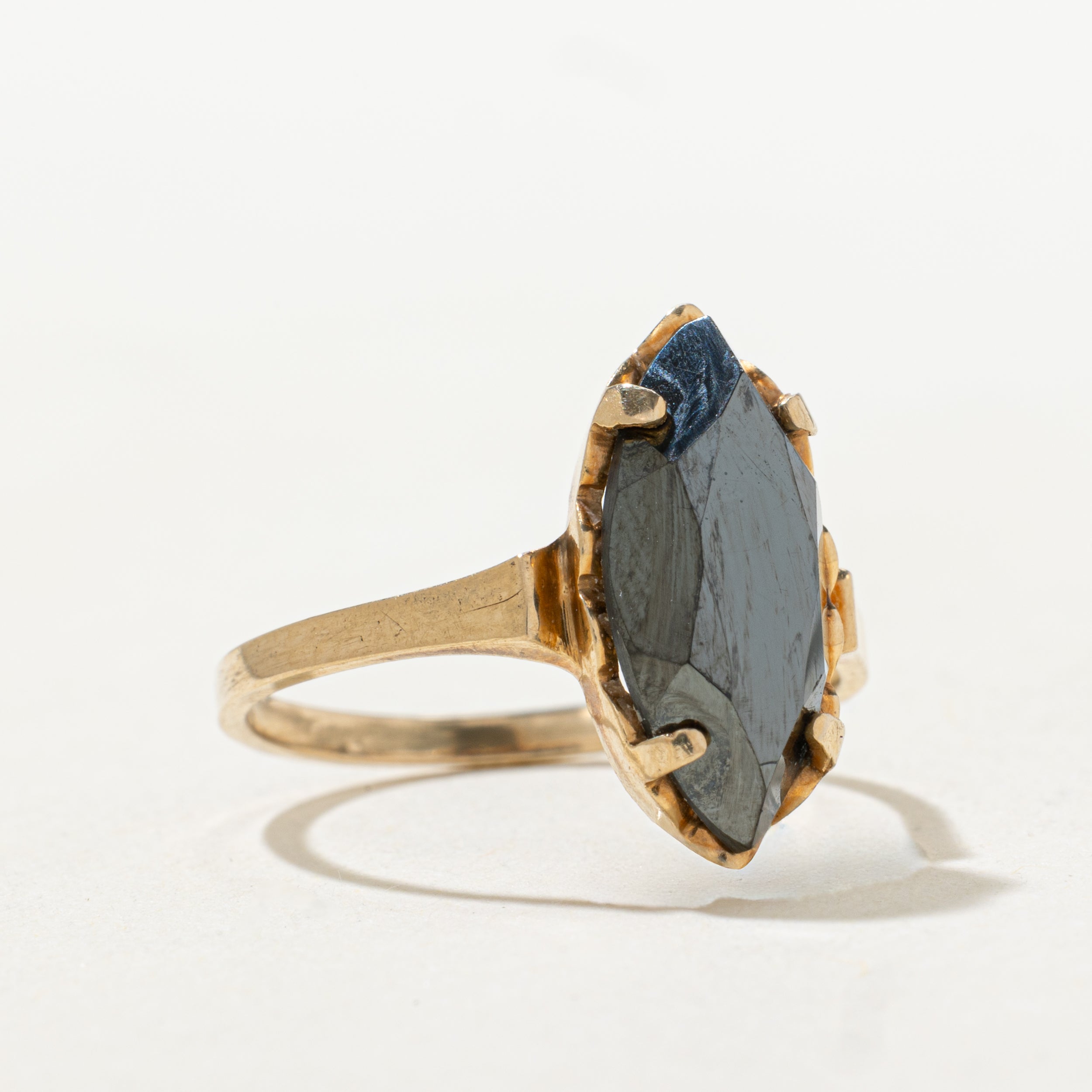 Hematite Navette Ring | SZ 6.25