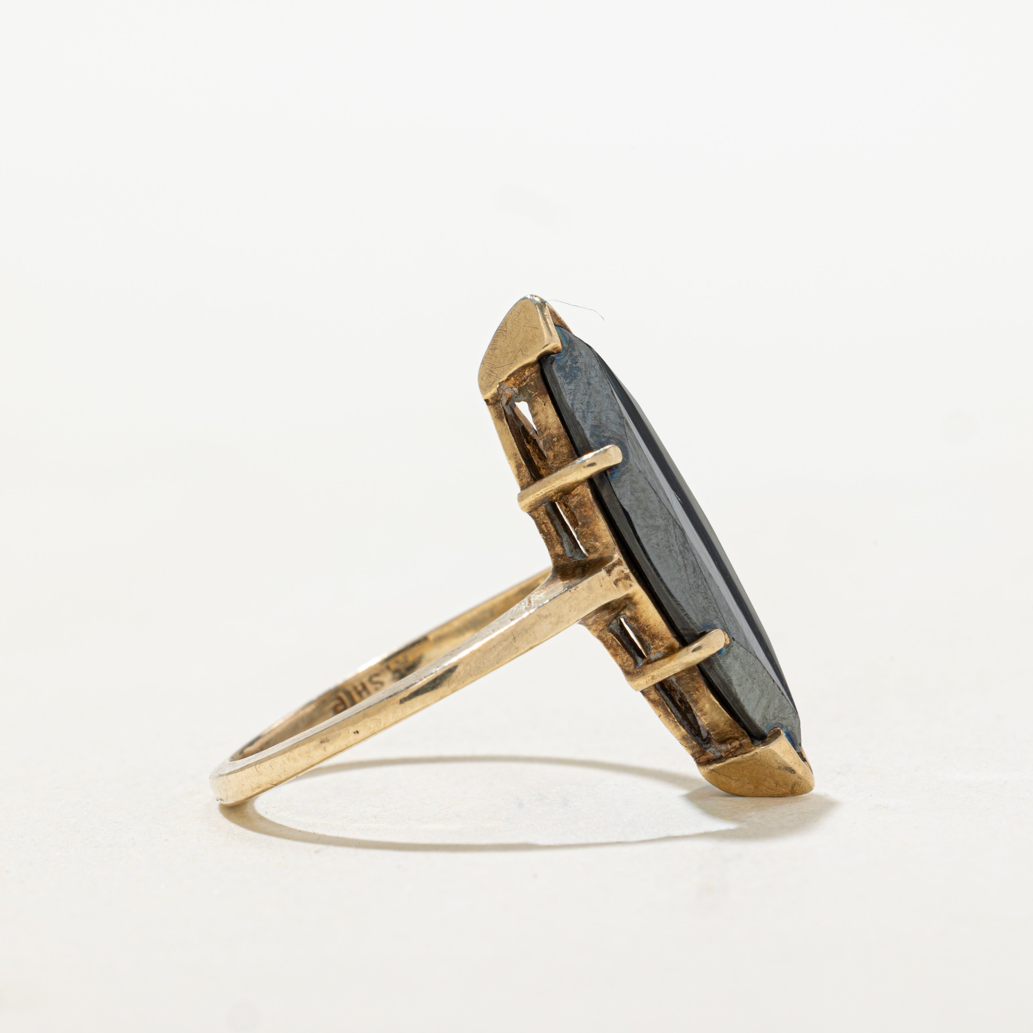 Hematite Navette Ring | SZ 5.5