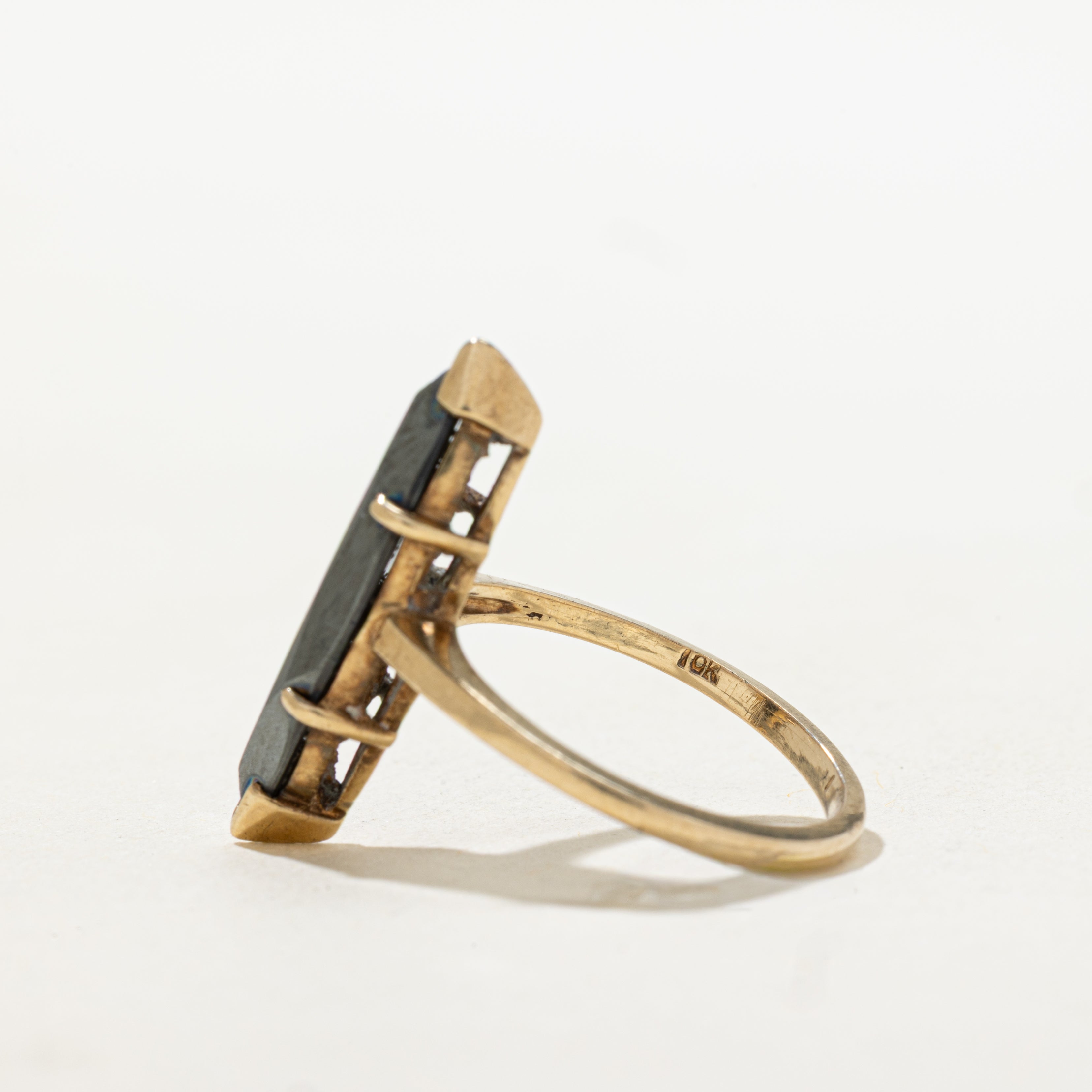 Hematite Navette Ring | SZ 5.5