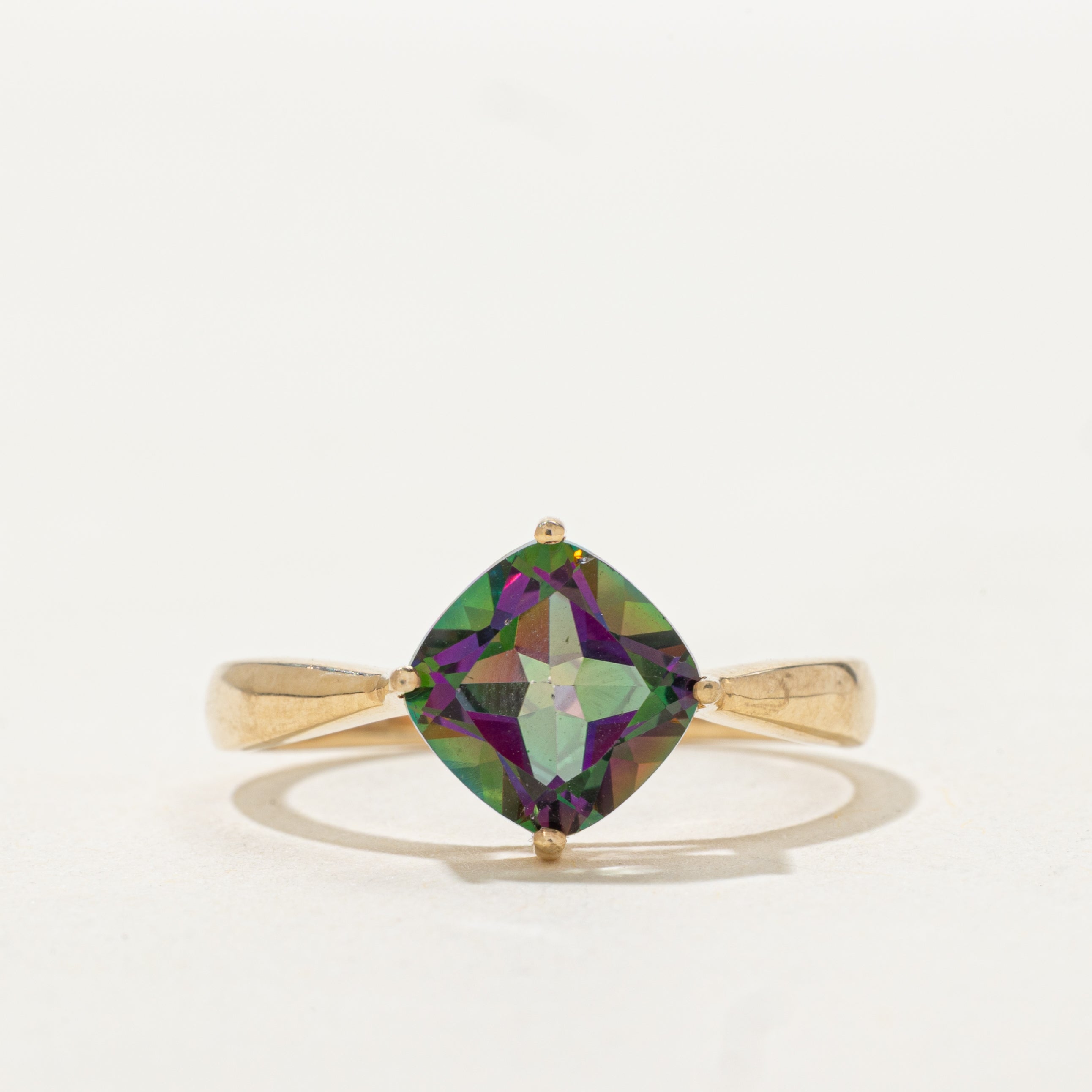 Cushion Cut Mystic Topaz Ring | SZ 7