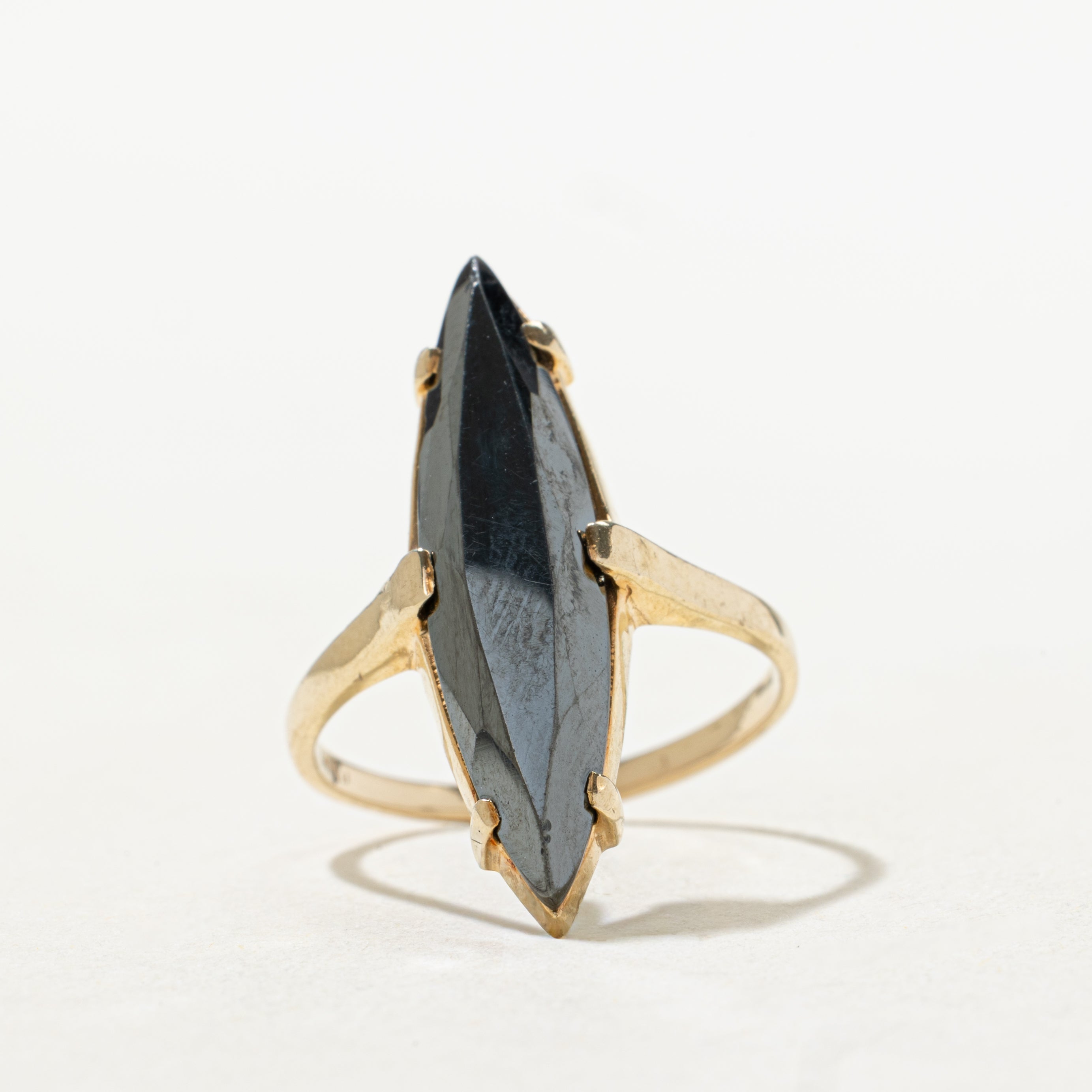 Hematite Navette Ring | SZ 6.75