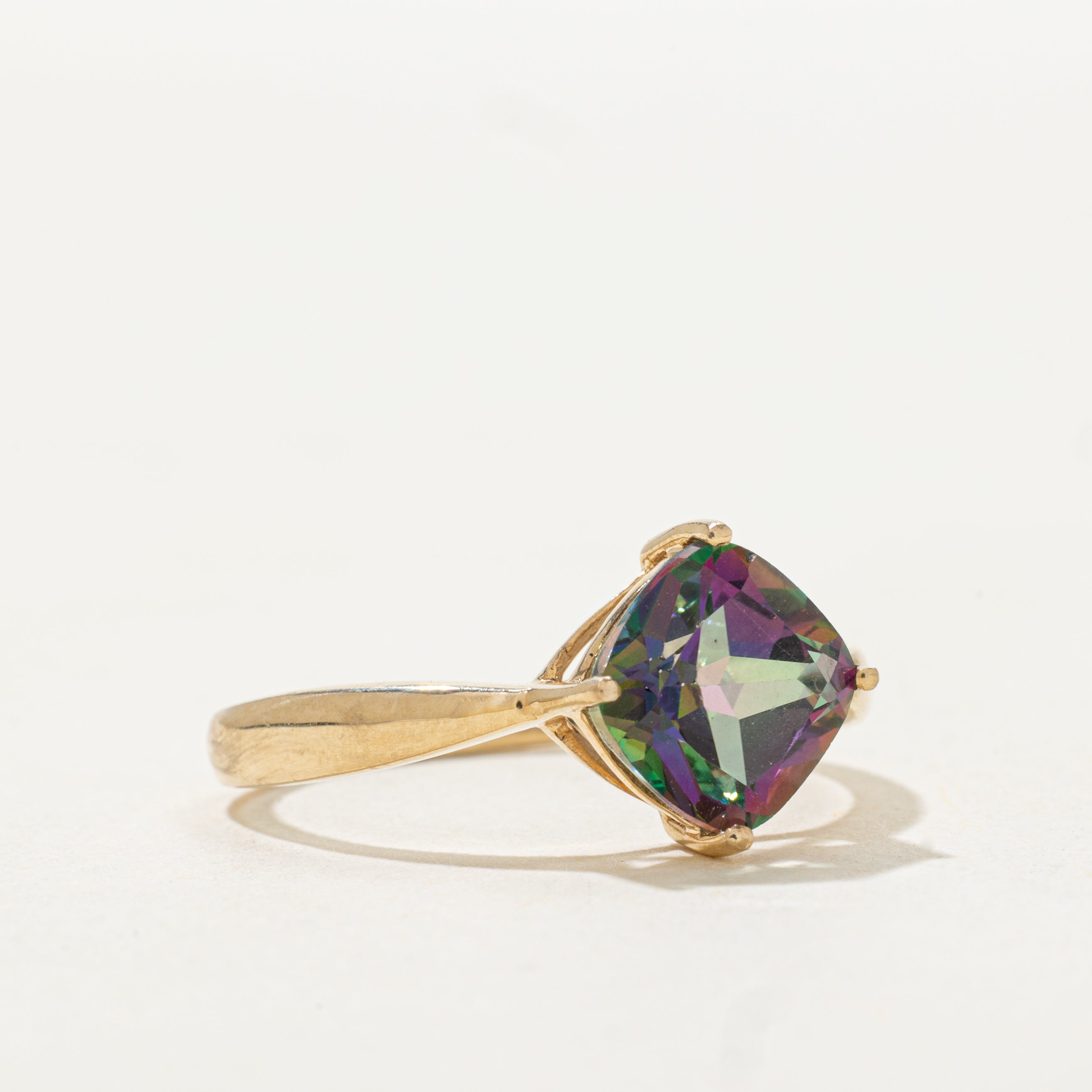 Cushion Cut Mystic Topaz Ring | SZ 7