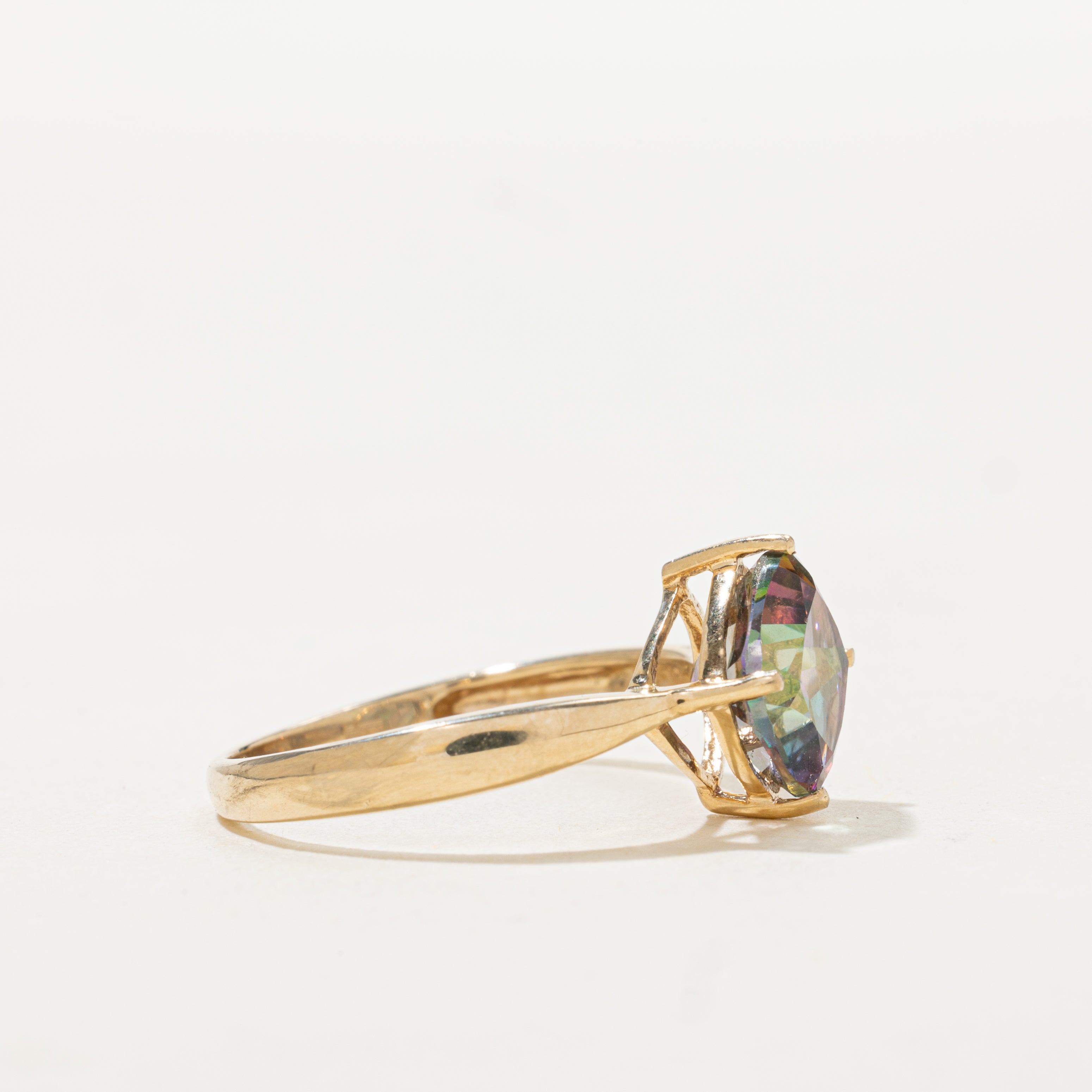 Cushion Cut Mystic Topaz Ring | SZ 7