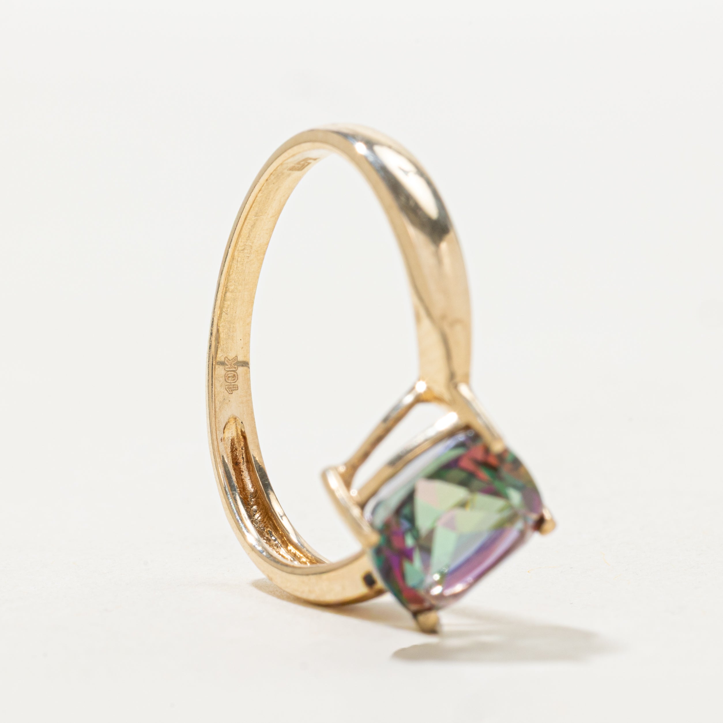 Cushion Cut Mystic Topaz Ring | SZ 7