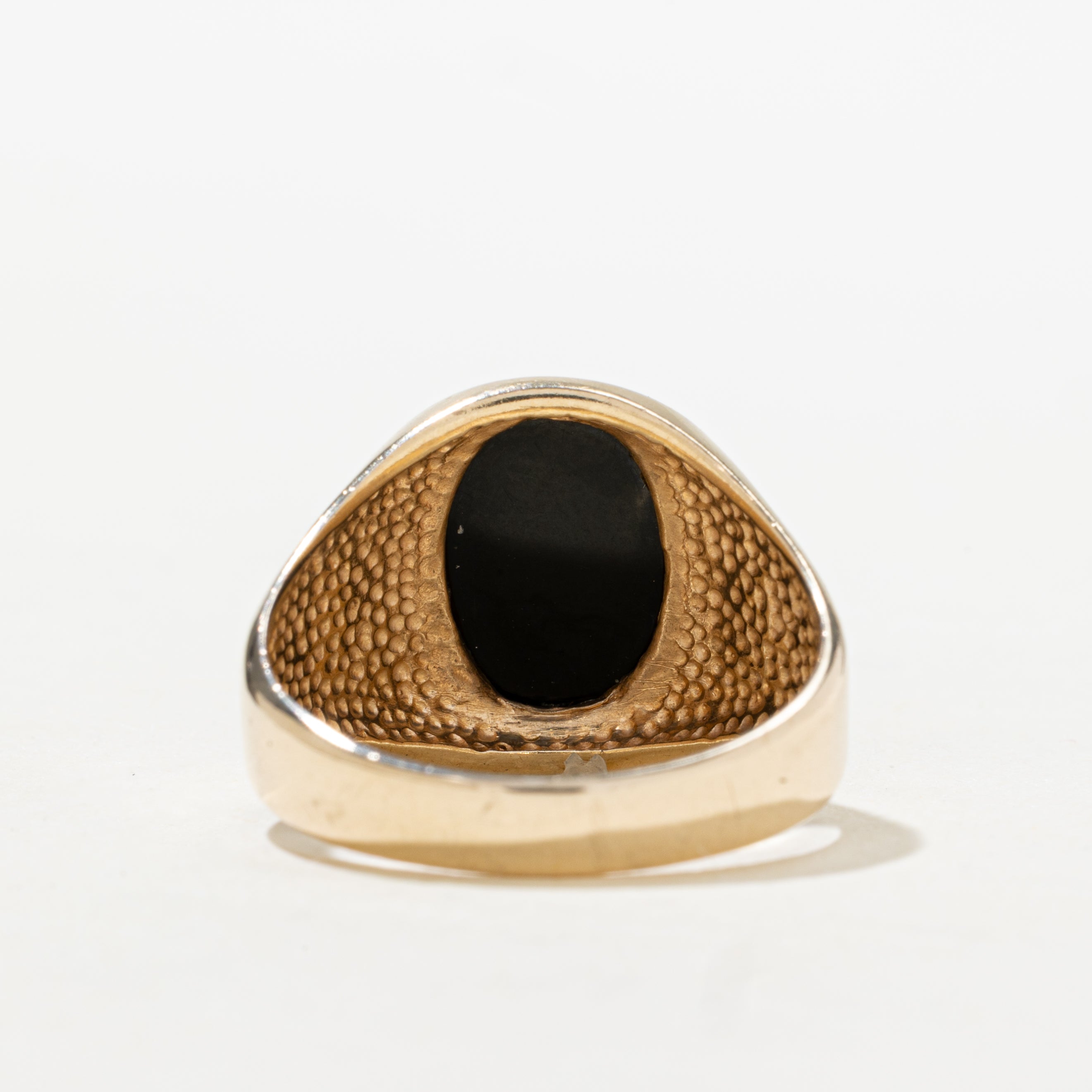 Onyx Textured Signet Ring | SZ 9.75