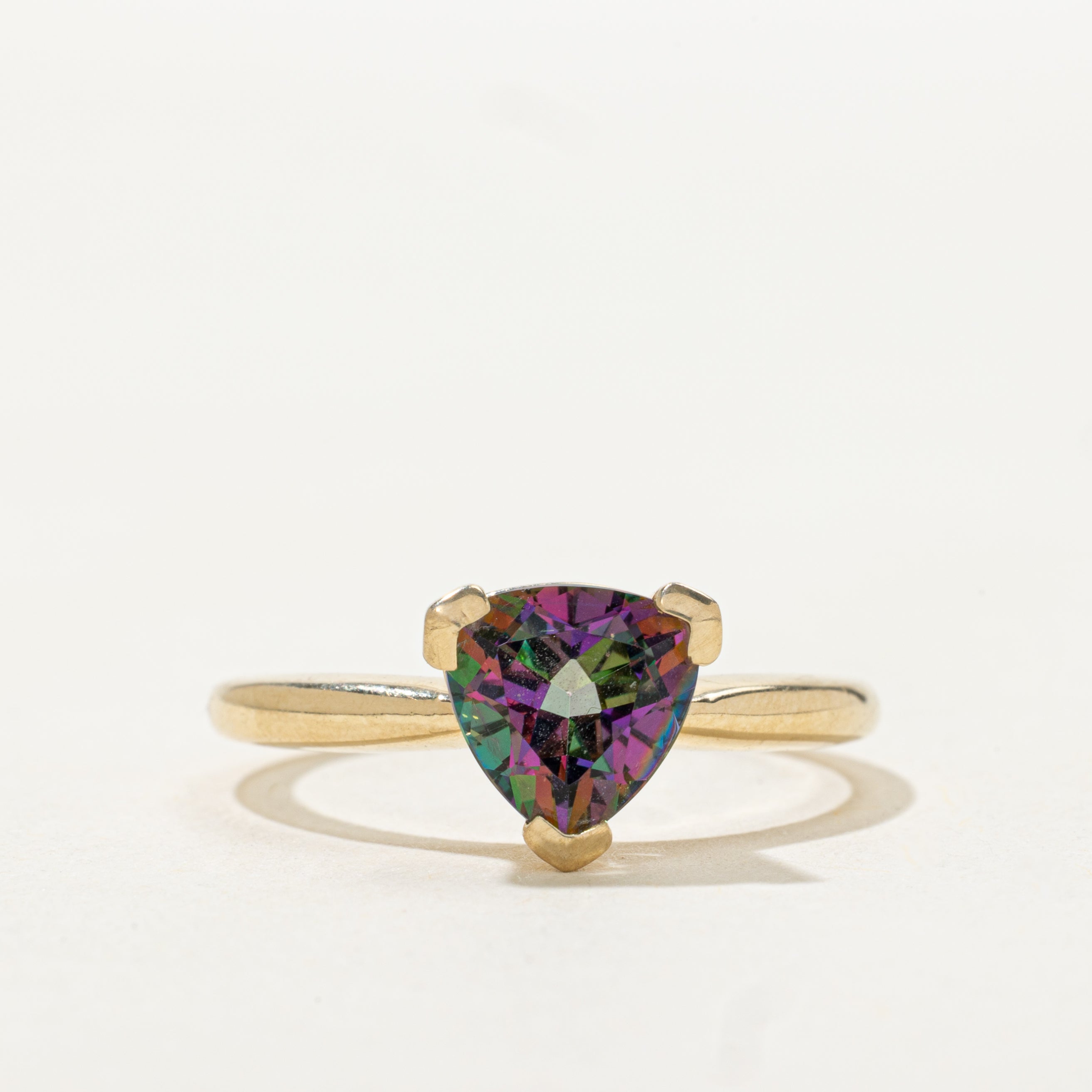 Trillion Cut Mystic Topaz Ring | SZ 8.75