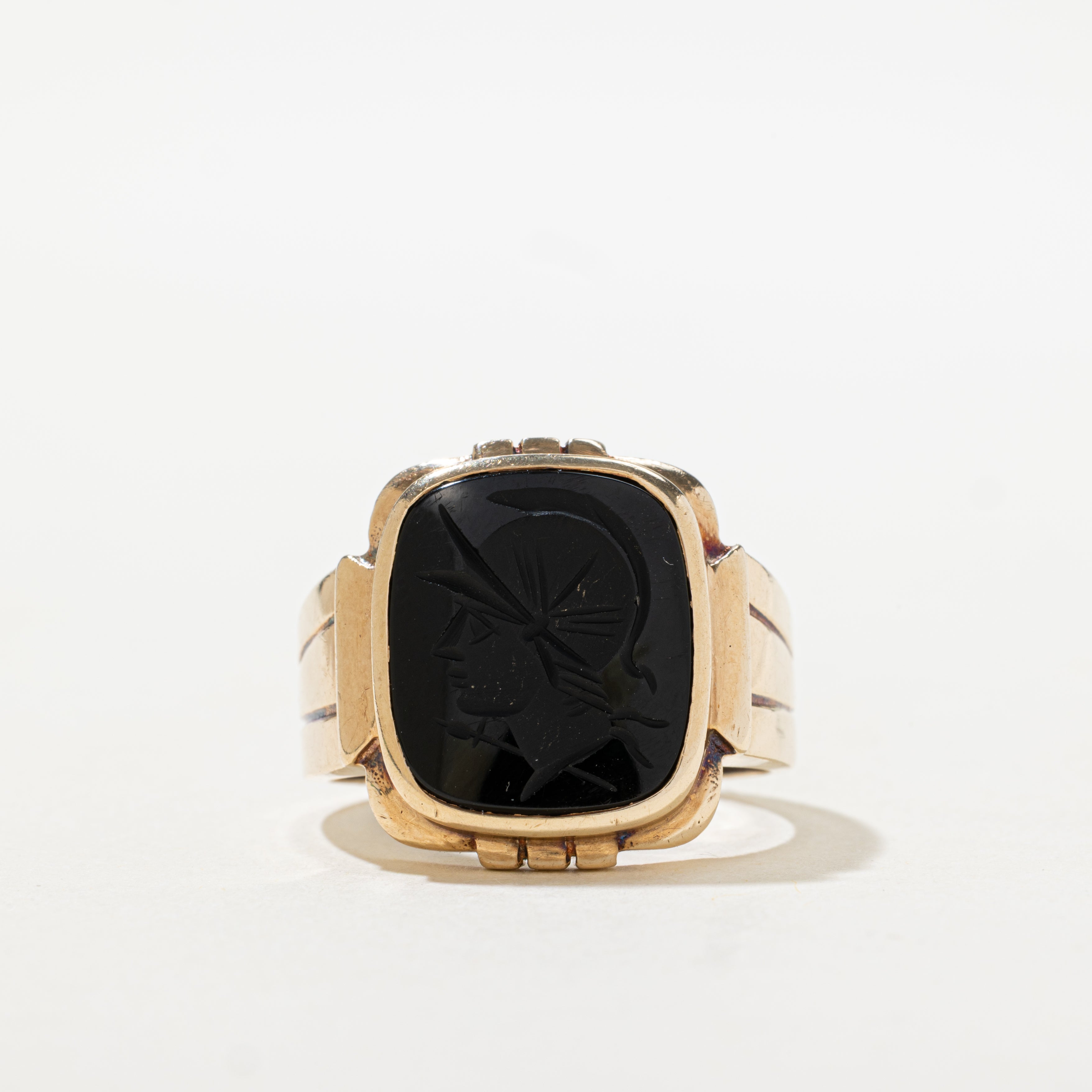 Onyx Intaglio Signet Ring | SZ 10.5
