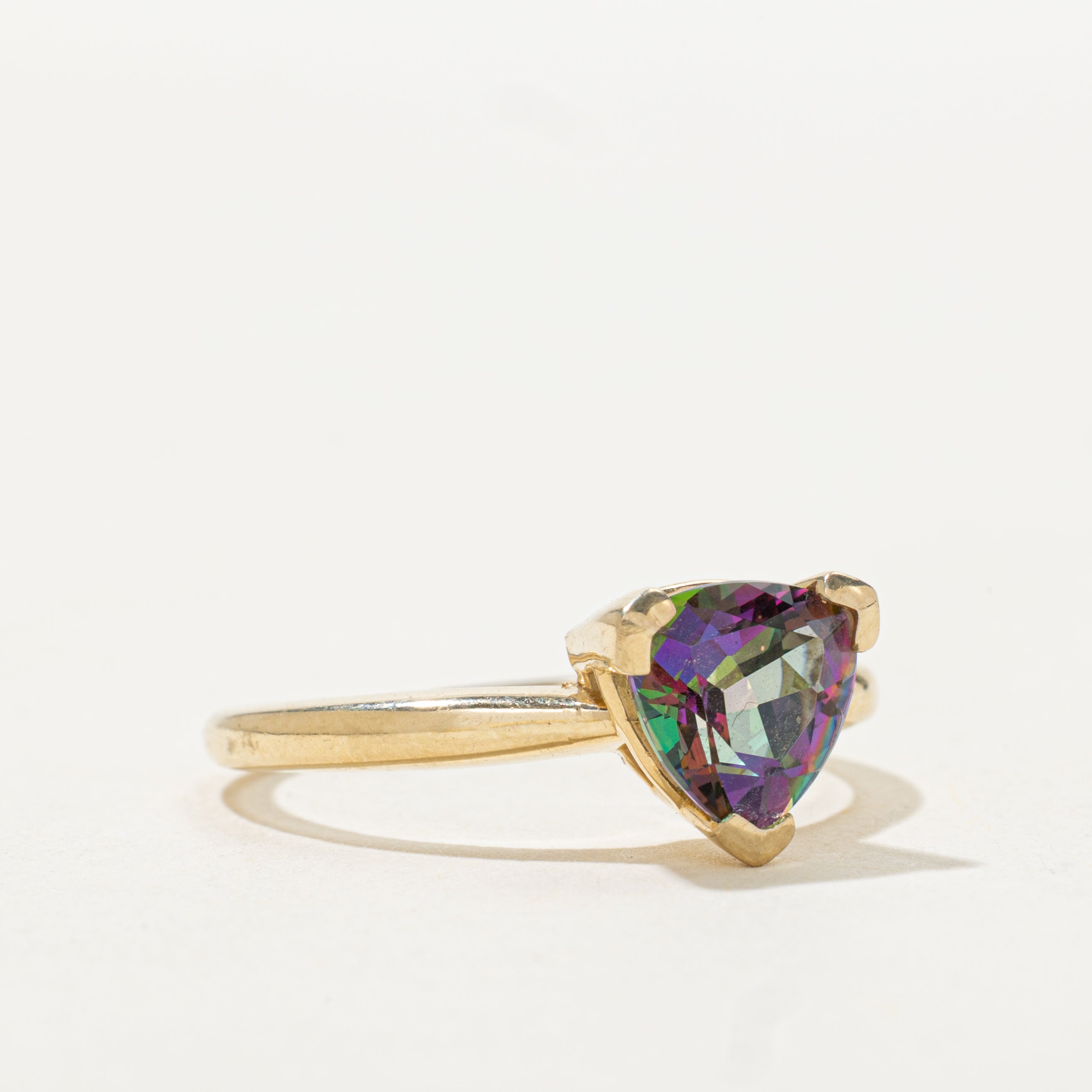 Trillion Cut Mystic Topaz Ring | SZ 8.75