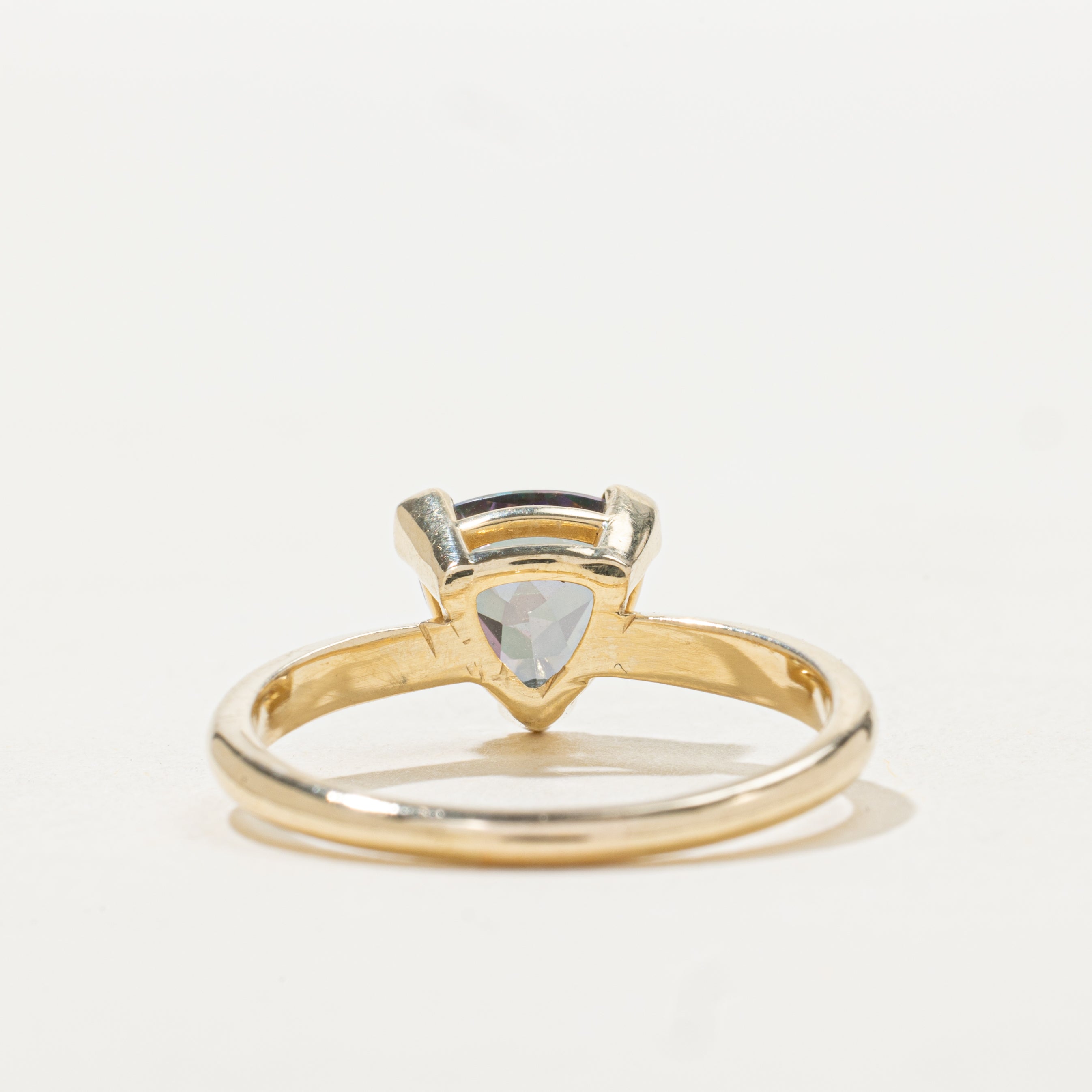 Trillion Cut Mystic Topaz Ring | SZ 8.75