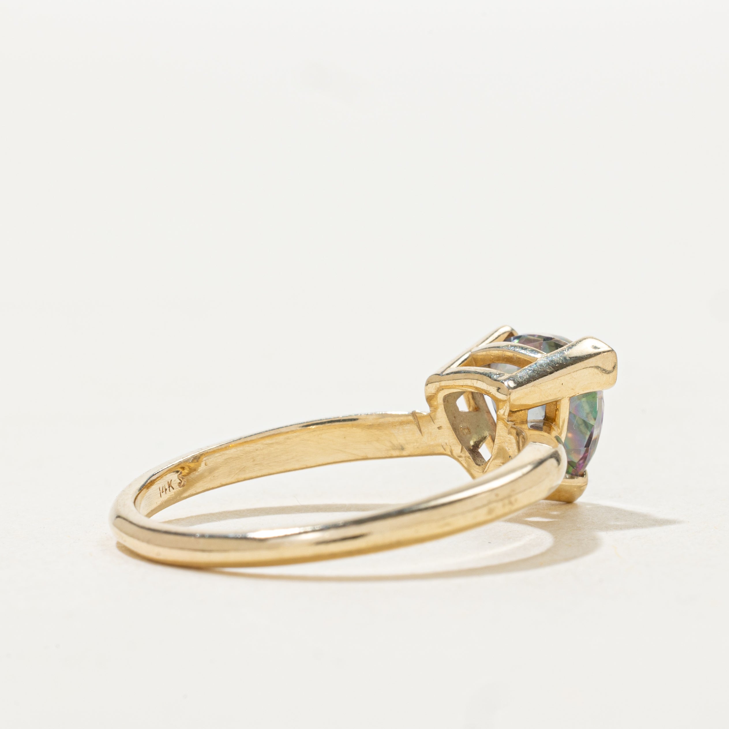 Trillion Cut Mystic Topaz Ring | SZ 8.75