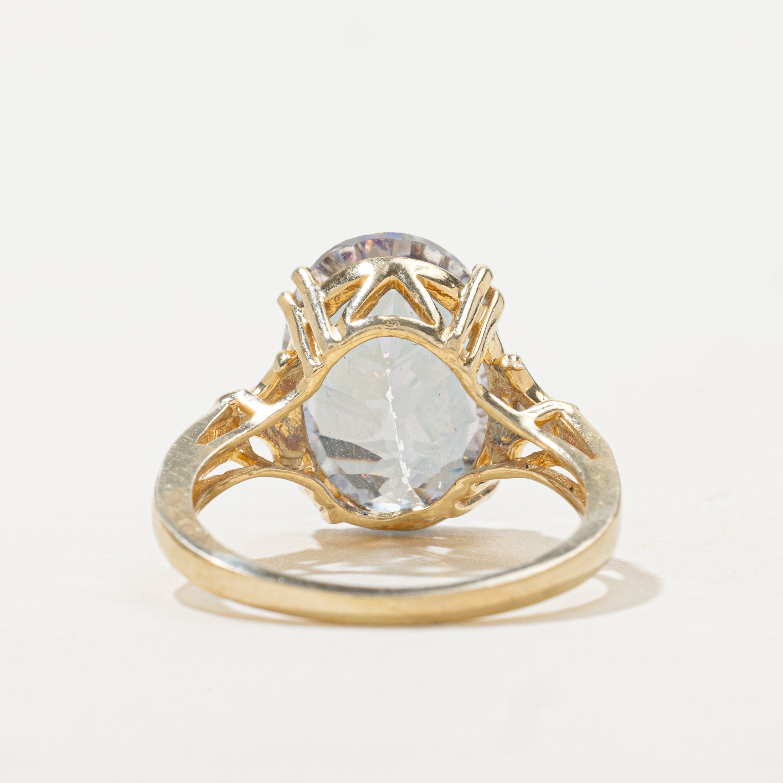 Oval Cut Mystic Topaz & Diamond Cocktail Ring | SZ 6