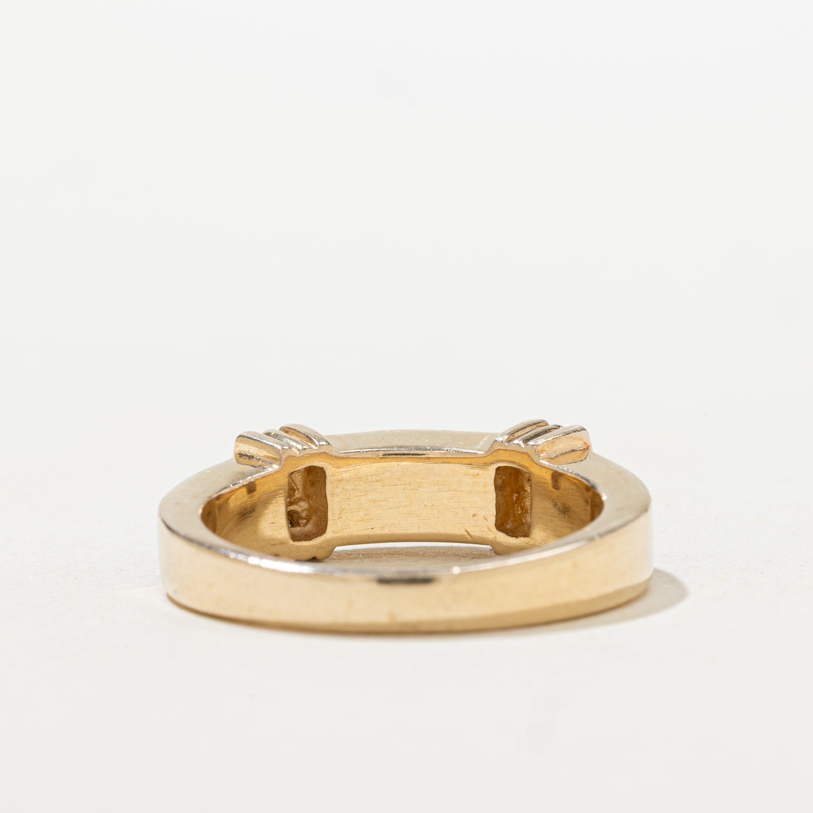 Rectangle Cut Onyx & Diamond Ring | SZ 9.5