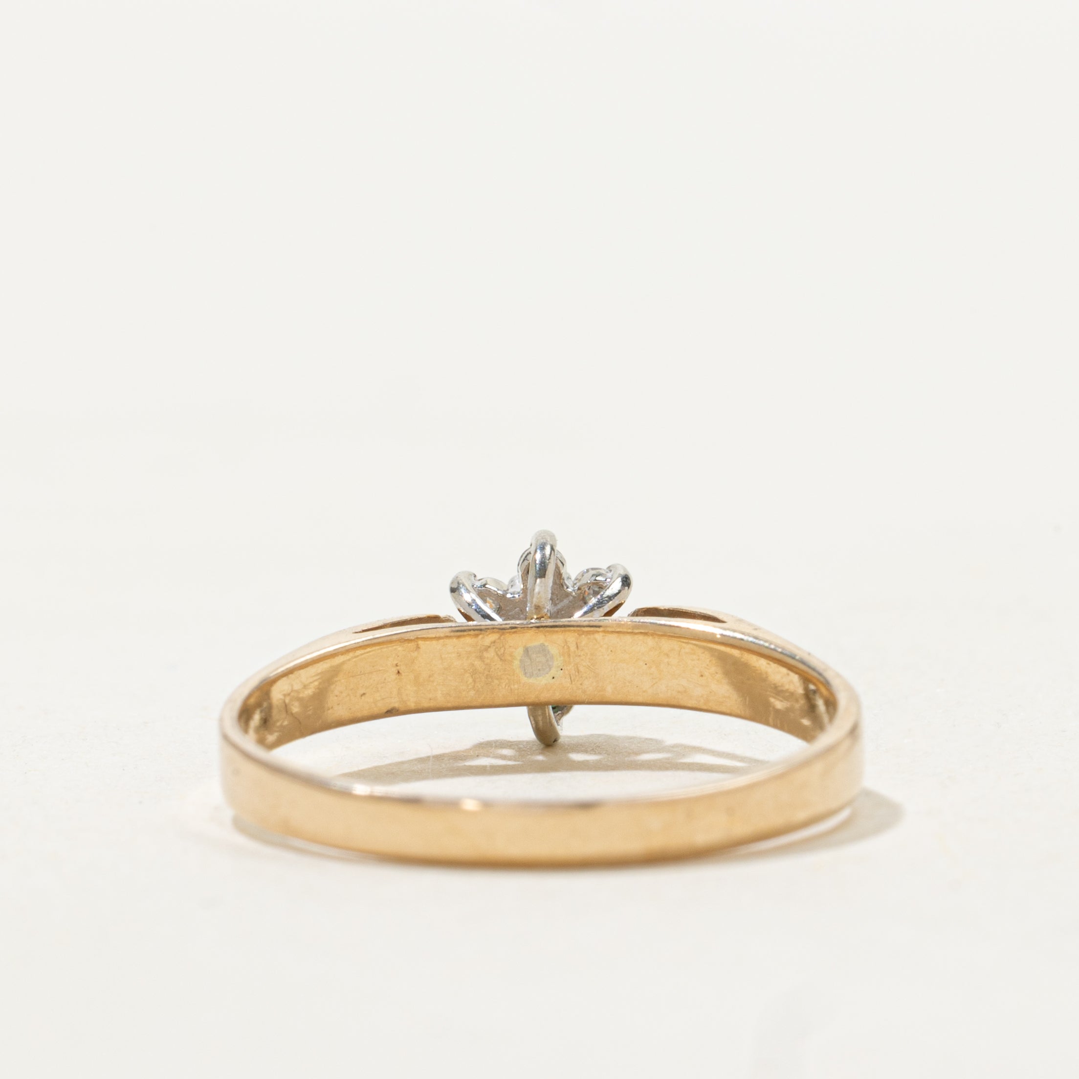 Emerald & Diamond Petal Petite Ring | SZ 6.5