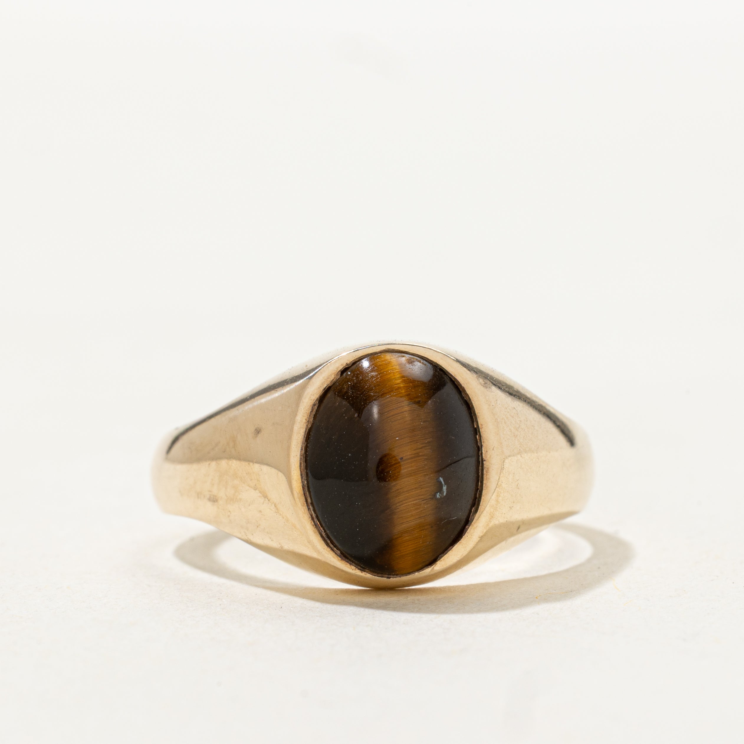 Bezel Set Tiger's Eye Dome Ring | SZ 9.25