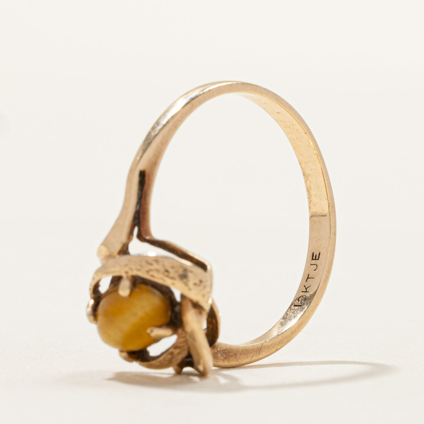 Diagonal Cabochon Tigers Eye Ring | SZ 5.25