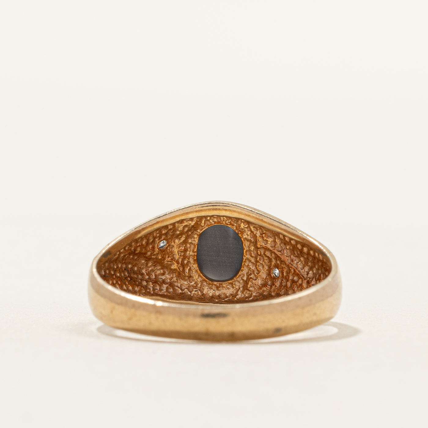 Cat's Eye & Diamond Accented Ring | 0.006ct | SZ 10