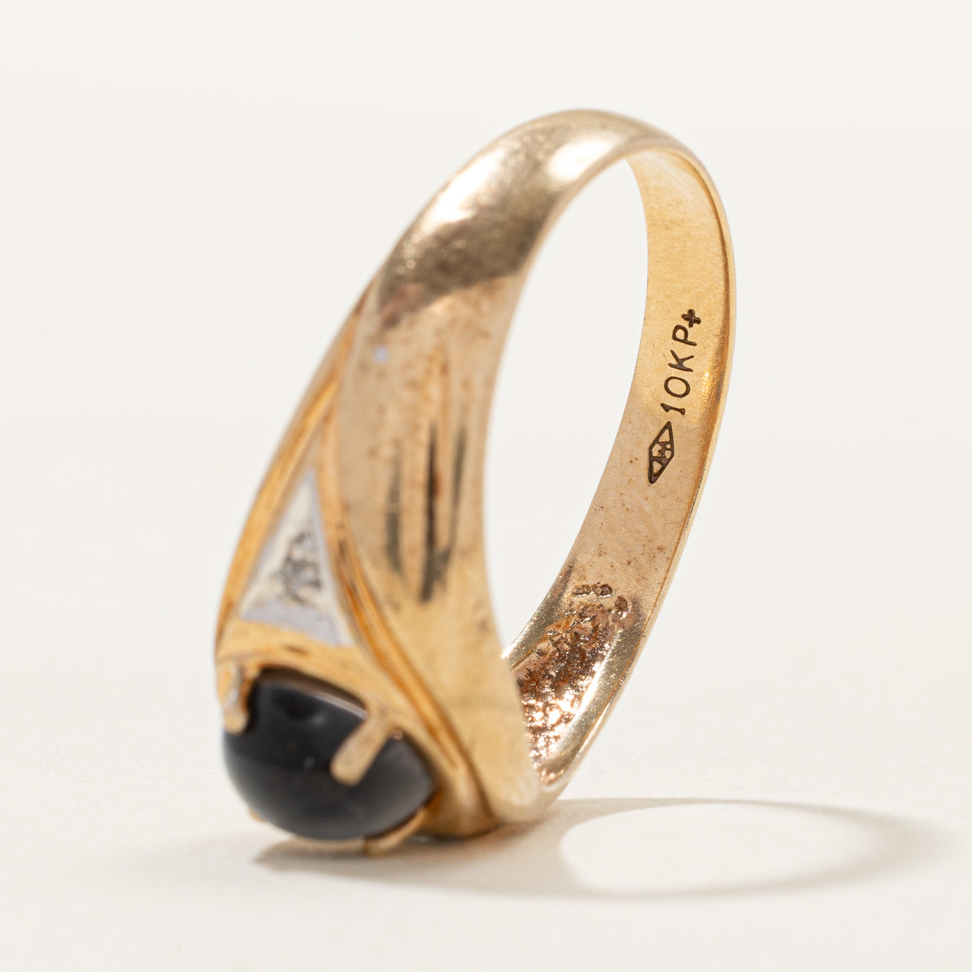 Cat's Eye & Diamond Accented Ring | 0.006ct | SZ 10