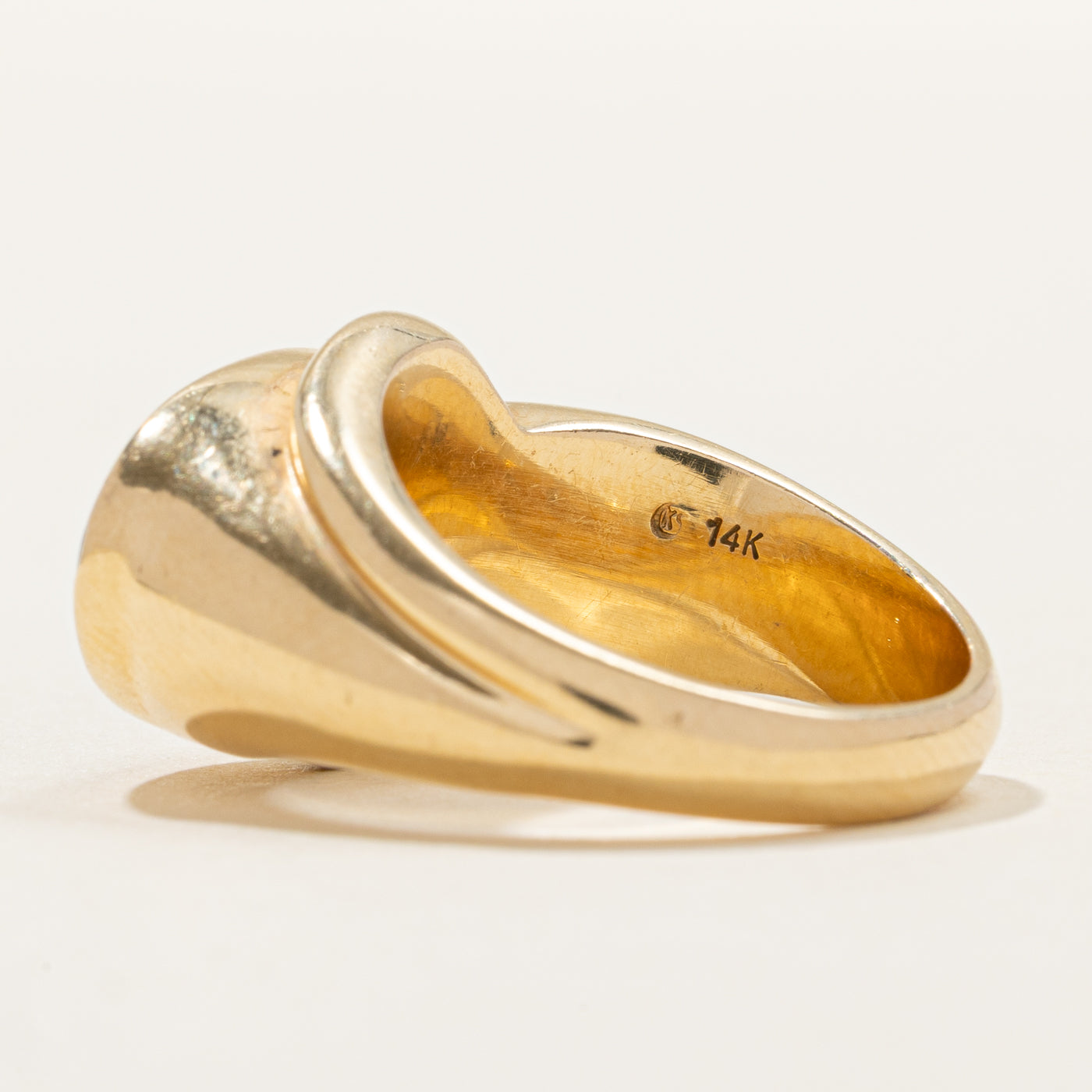 Cabochon Ammolite Grooved Cocktail Ring | SZ 7.75