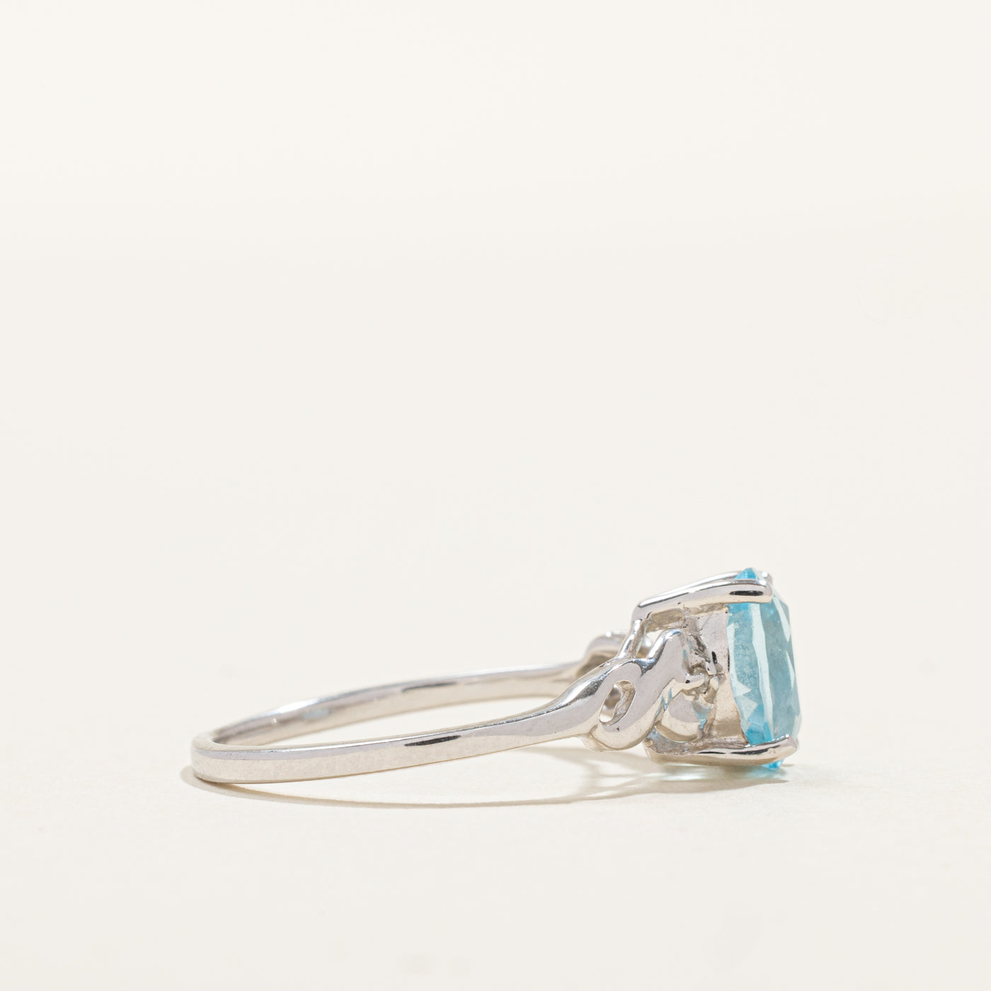 Oval Cut Topaz & Diamond Accented Ring | 1.47ct, 0.004ct | SZ 6.5