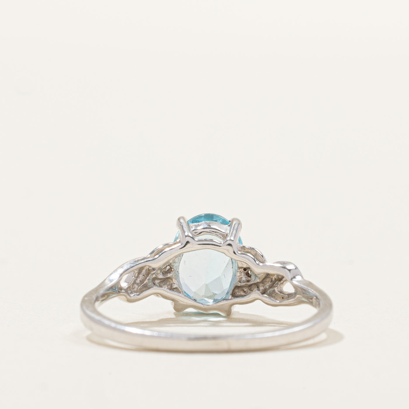 Oval Cut Topaz & Diamond Accented Ring | 1.47ct, 0.004ct | SZ 6.5