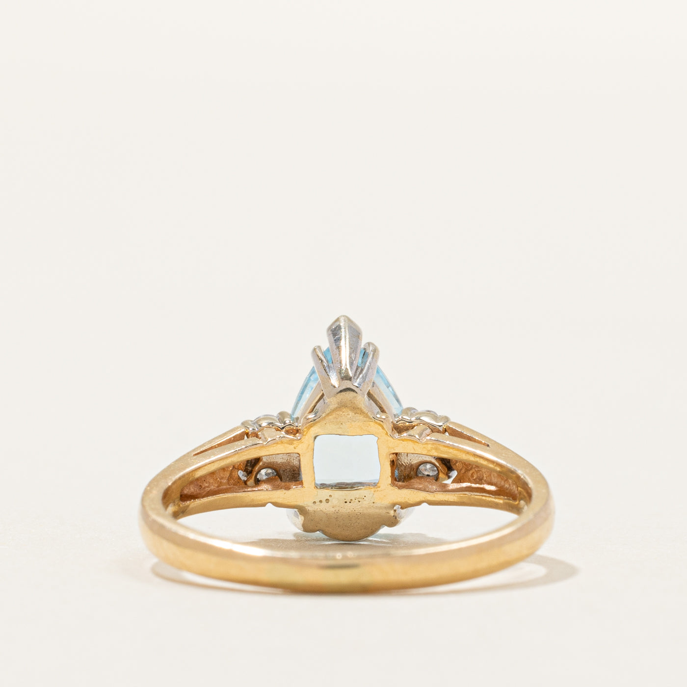 Pear Cut Topaz & Diamond Accented Ring | 1.05ct, 0.06ct | SZ 4.5
