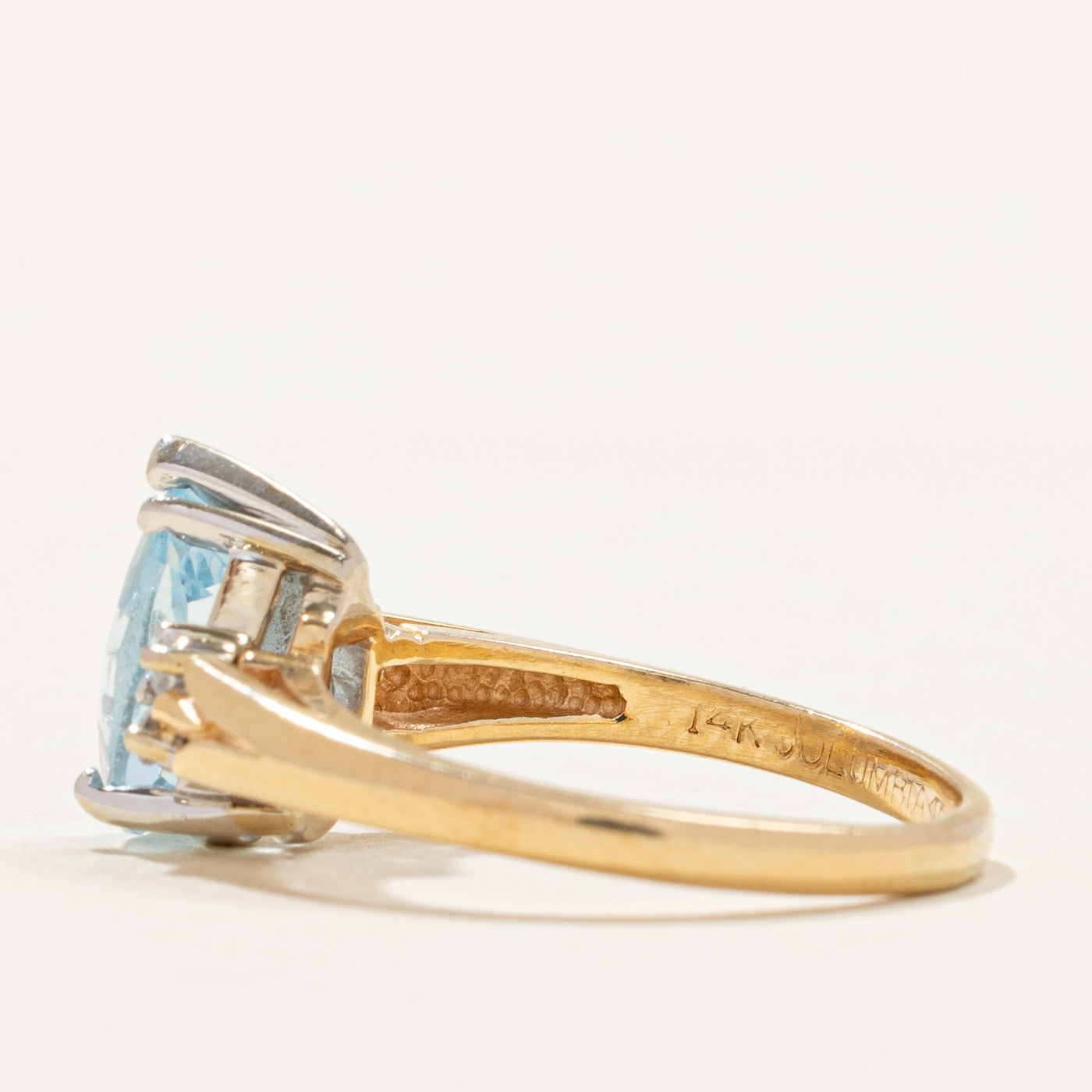 Pear Cut Topaz & Diamond Accented Ring | 1.05ct, 0.06ct | SZ 4.5