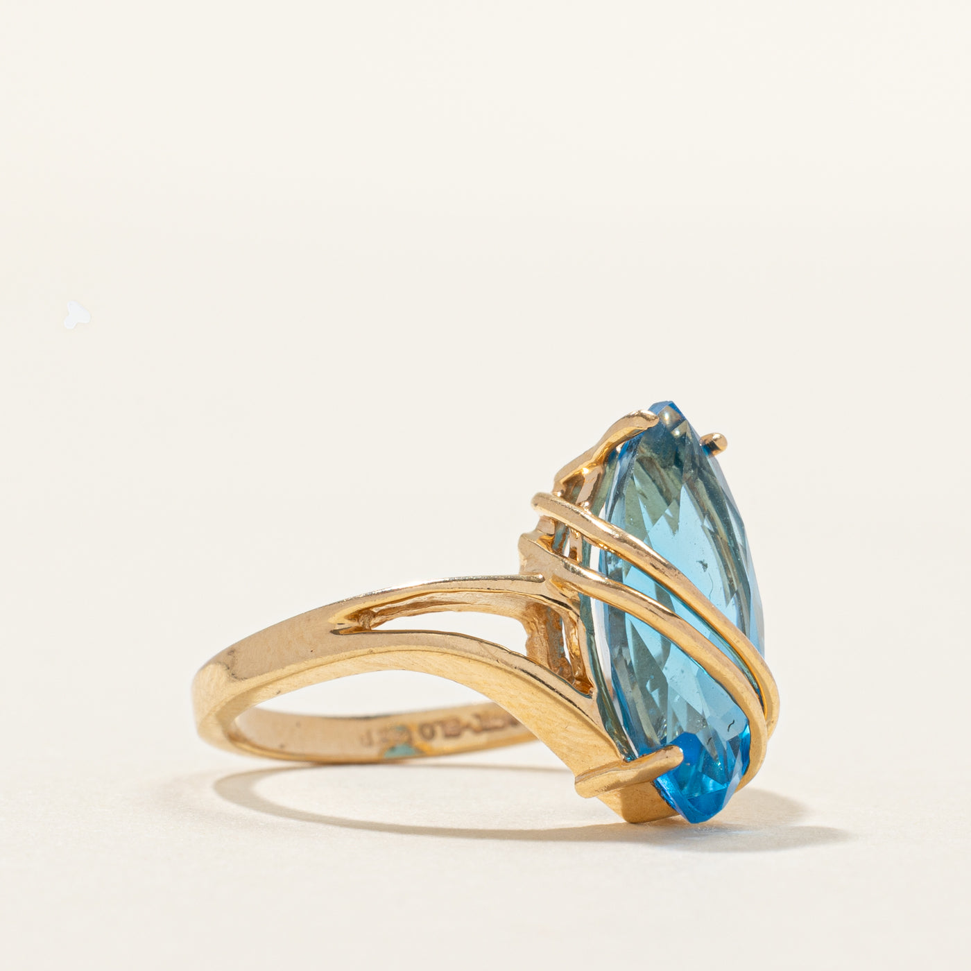 Marquise Cut Topaz Chevron Ring | 3.06ct | SZ 5.25
