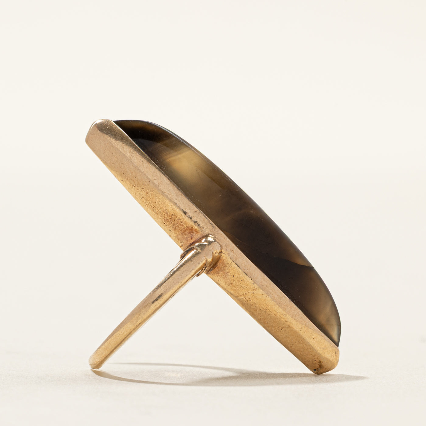 Cabochon Agate Navette Ring | SZ 2.75