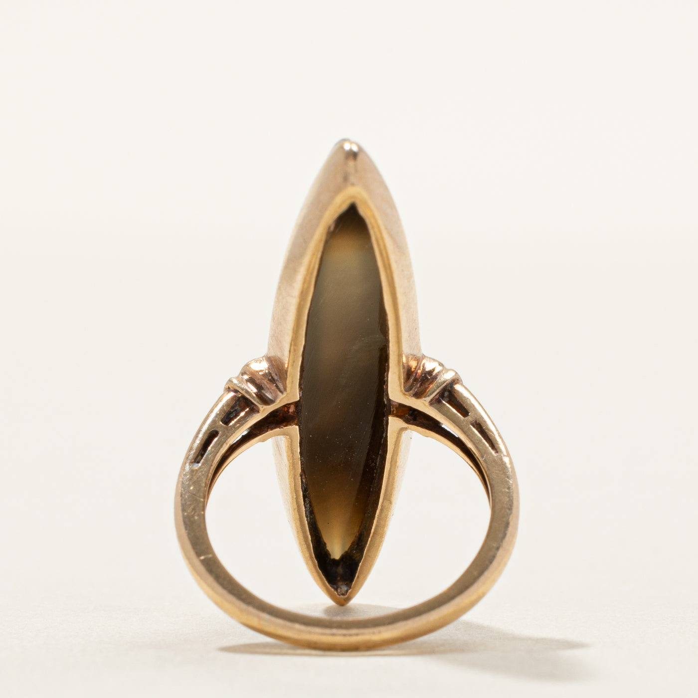 Cabochon Agate Navette Ring | SZ 2.75