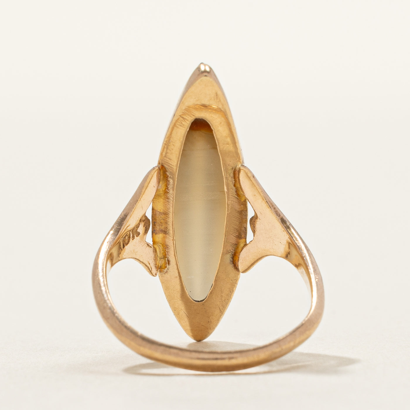 Cabochon Agate Navette Ring | SZ 4