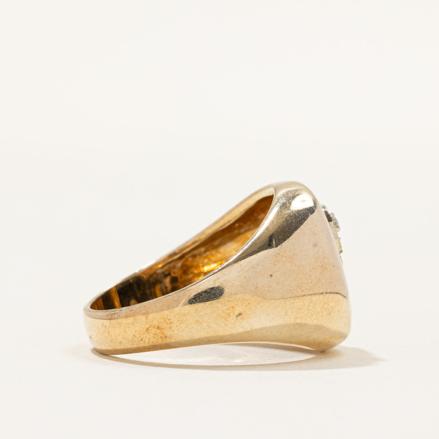 Only & Diamond "R" Initial Signet Ring | 0.02ct | SZ 10