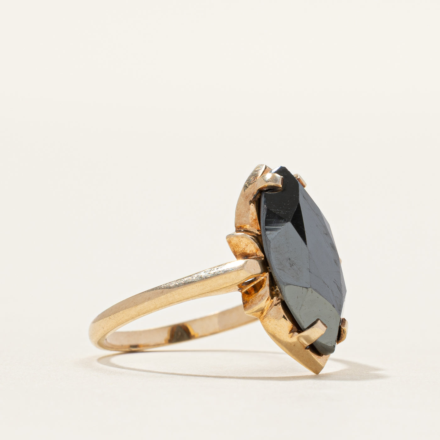 Hematite Navette Ring | SZ 6.5