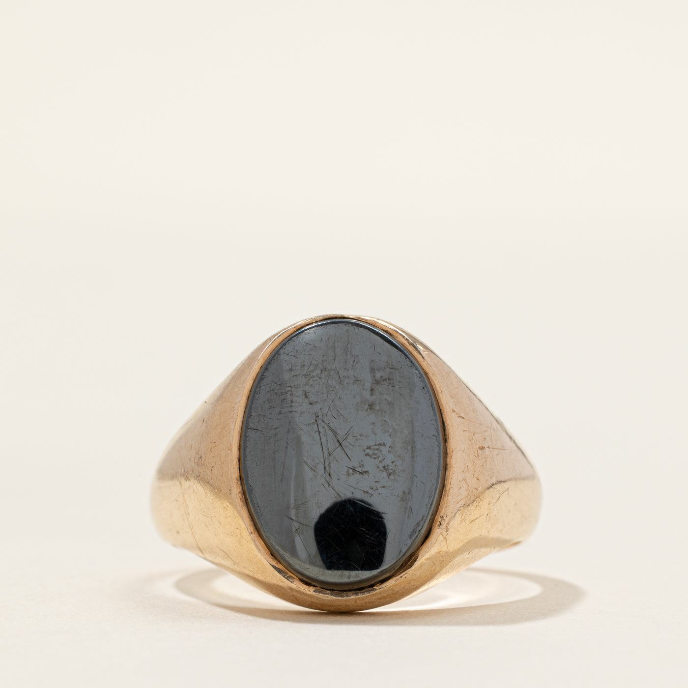 Oval Cut Onyx Signet Ring | SZ 10.5