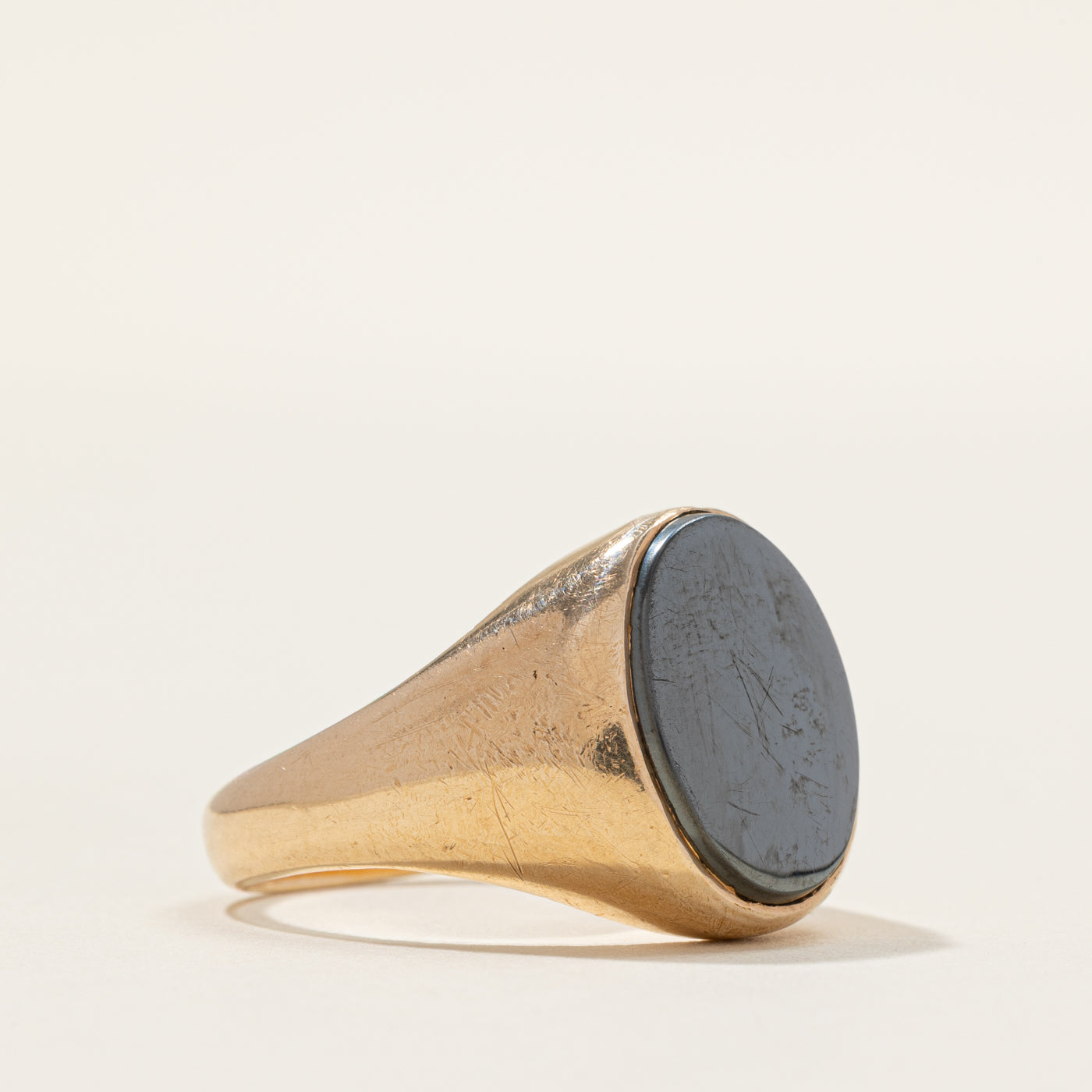 Oval Cut Onyx Signet Ring | SZ 10.5