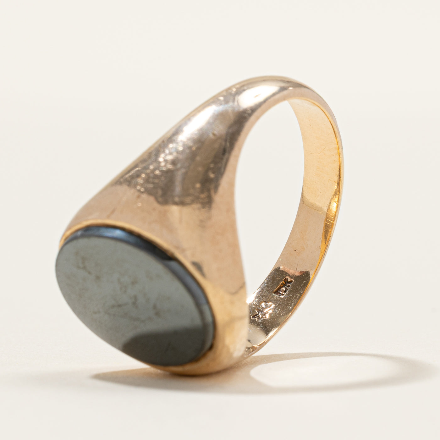 Oval Cut Onyx Signet Ring | SZ 10.5
