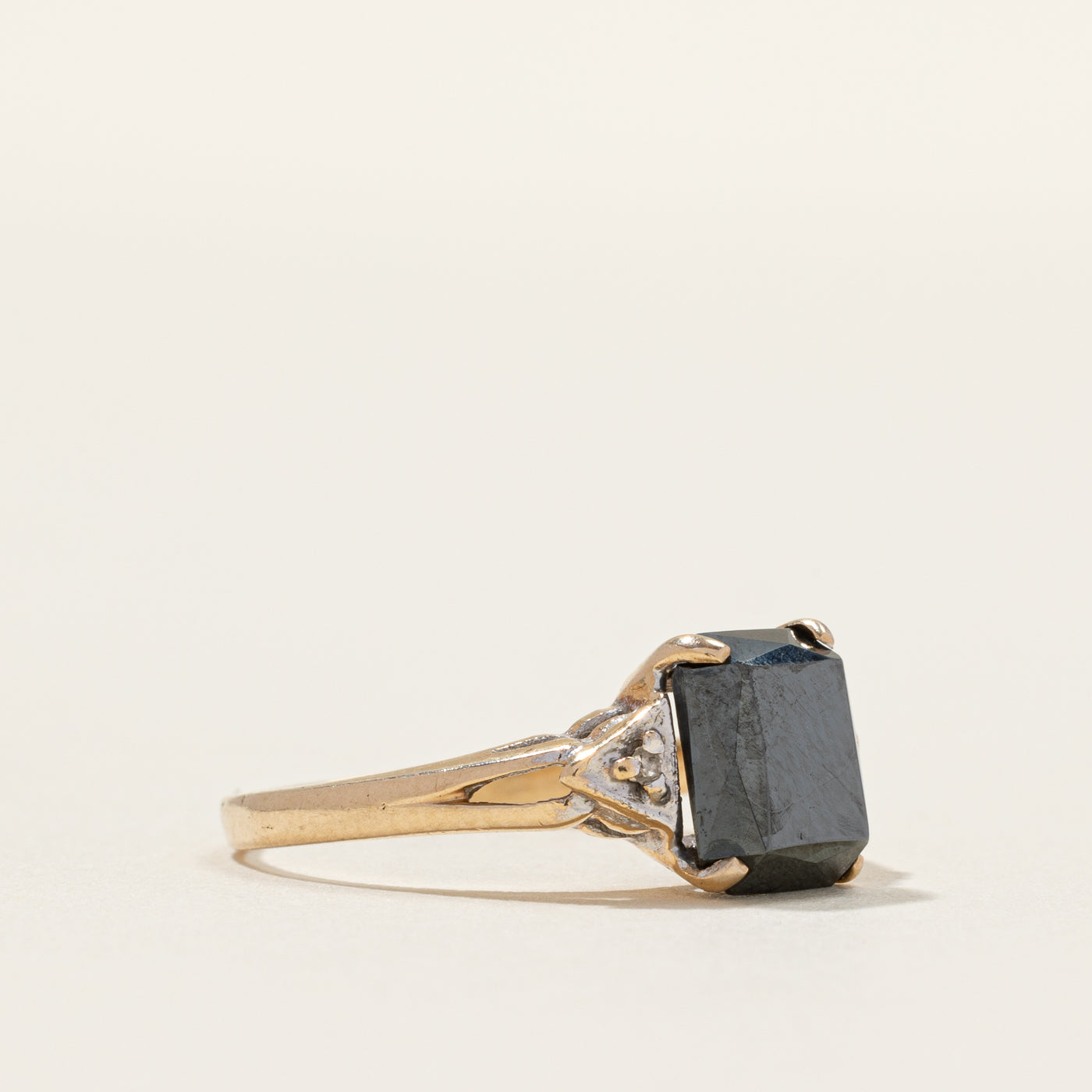 Hematite & Diamond Accented Ring | 0.002ctw | SZ 5.5