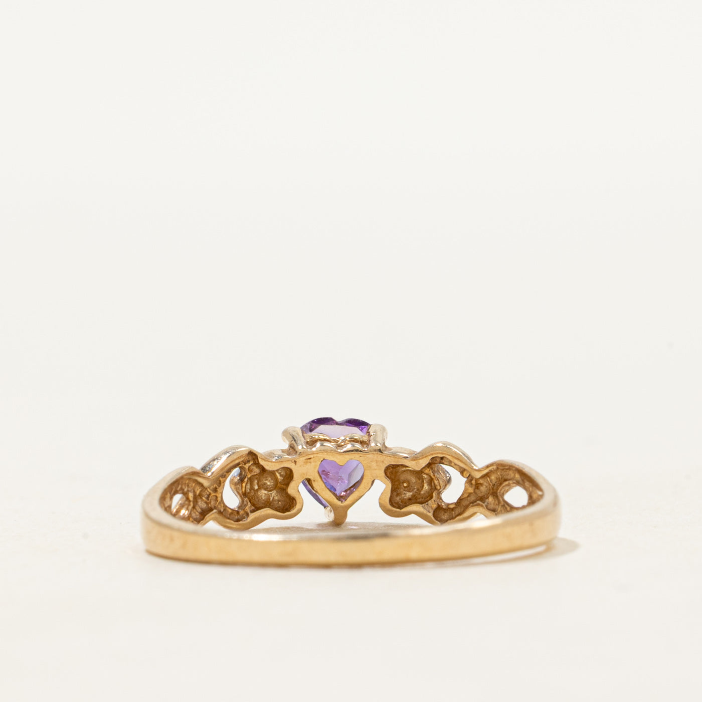 Heart Cut Amethyst & Diamond Ring | SZ 6.25