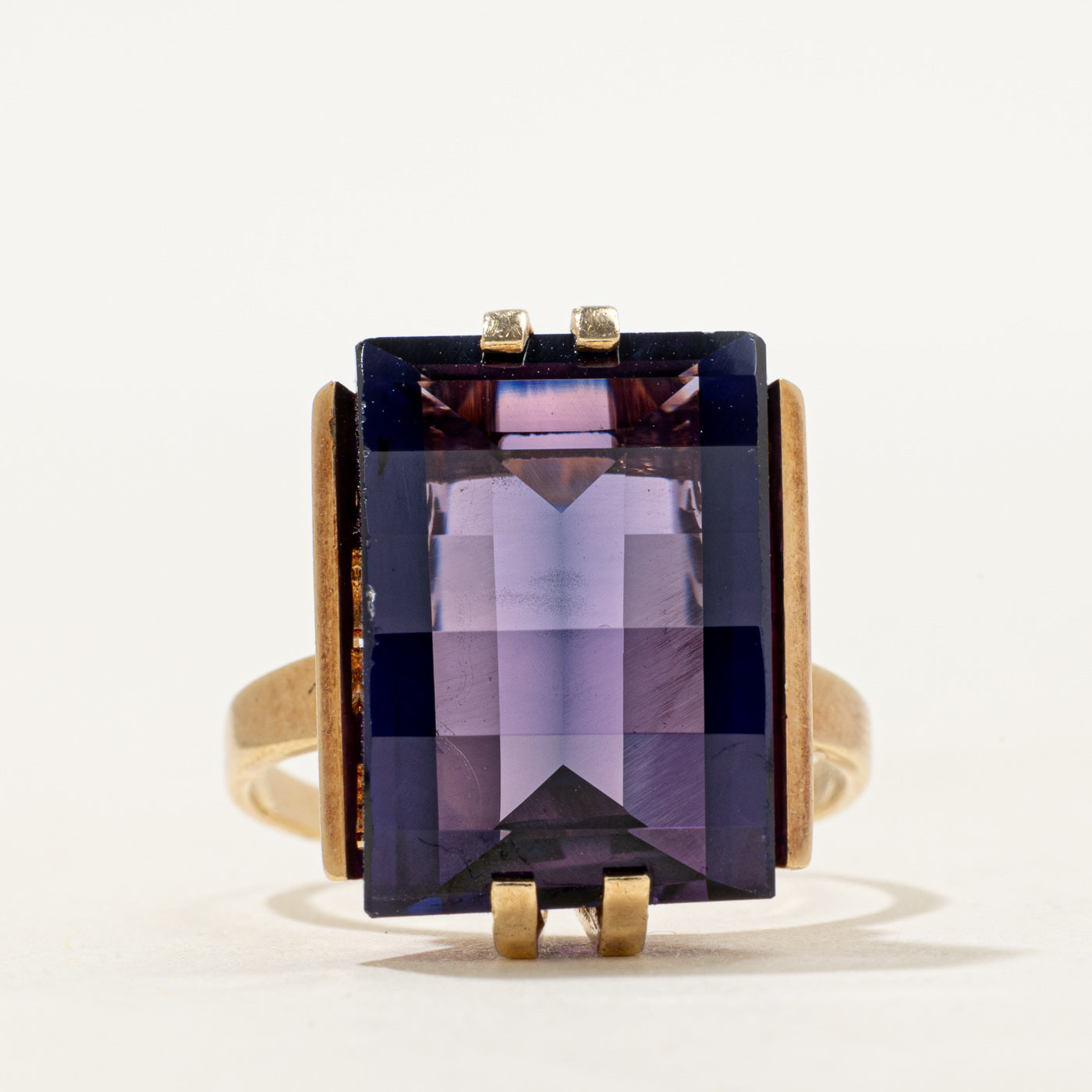 Synthetic Sapphire Scrollwork Cocktail Ring | SZ 9