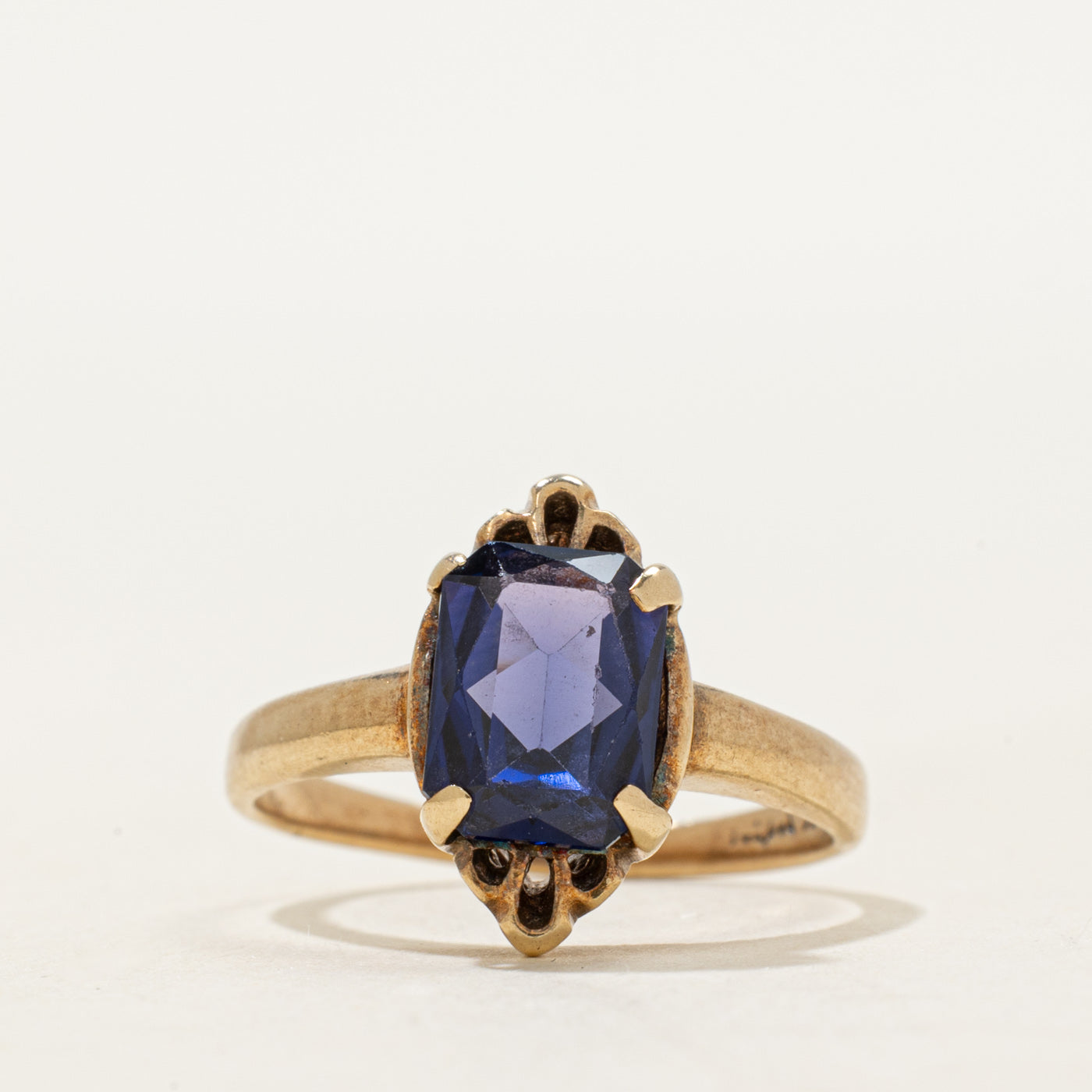 Solitaire Oval Cut Synthetic Sapphire Ring | SZ 5