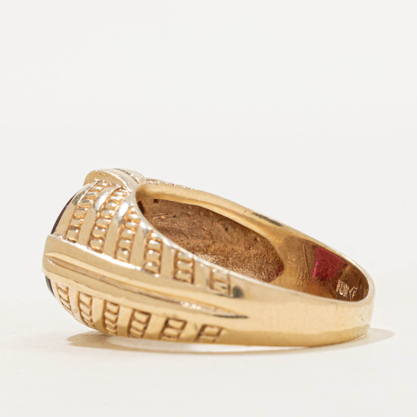 East West Synthetic Ruby Cocktail Ring | SZ 8.25
