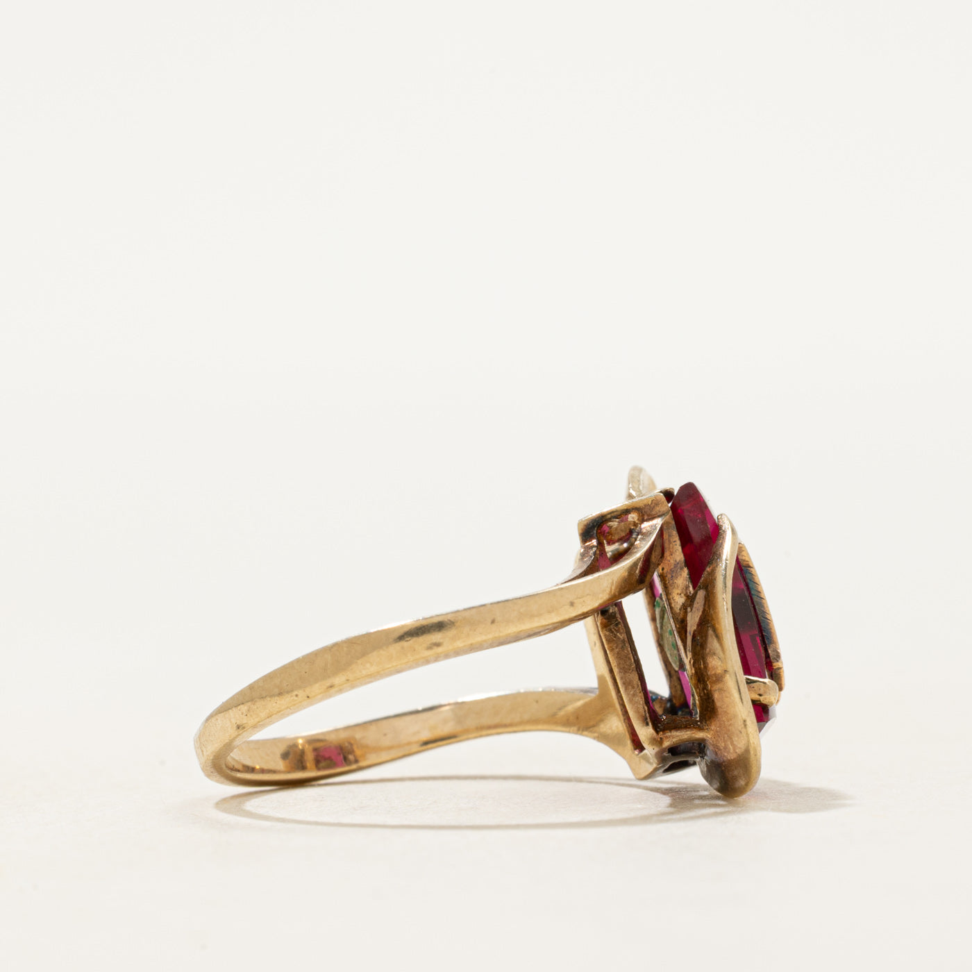 Synthetic Ruby "D" Initial Ring | SZ 5.25