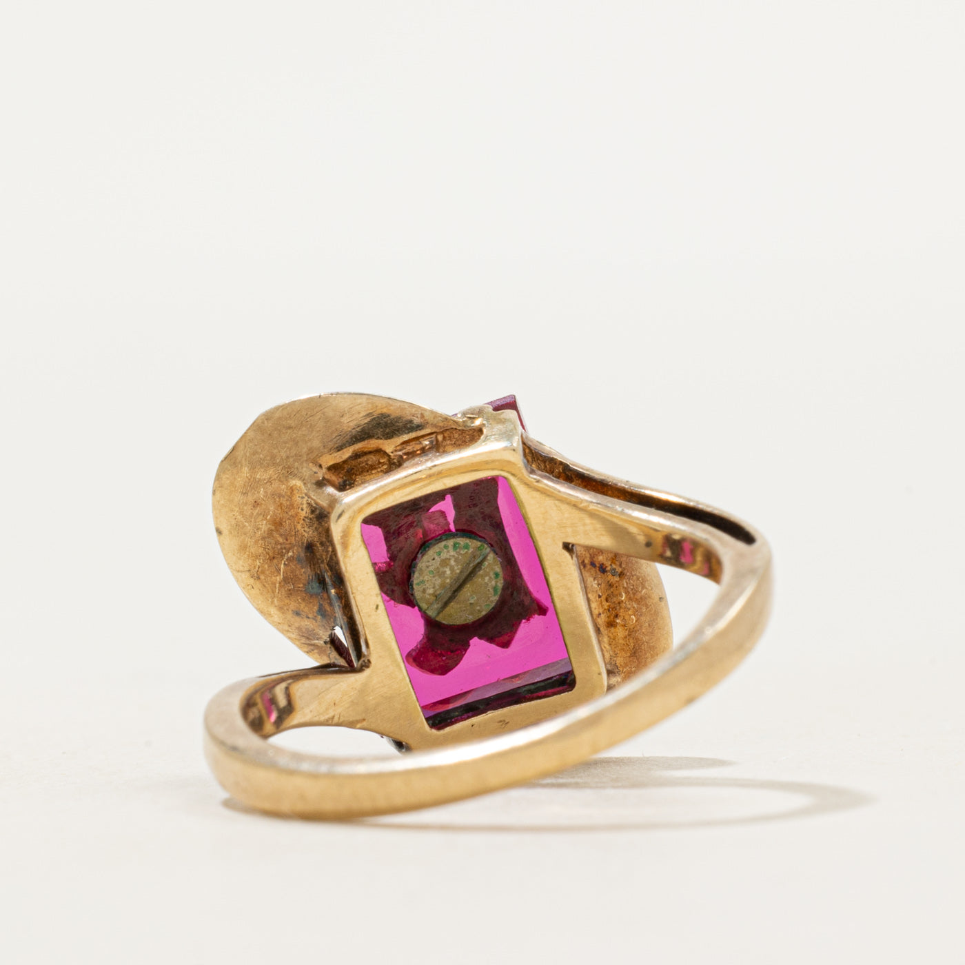 Synthetic Ruby "D" Initial Ring | SZ 5.25