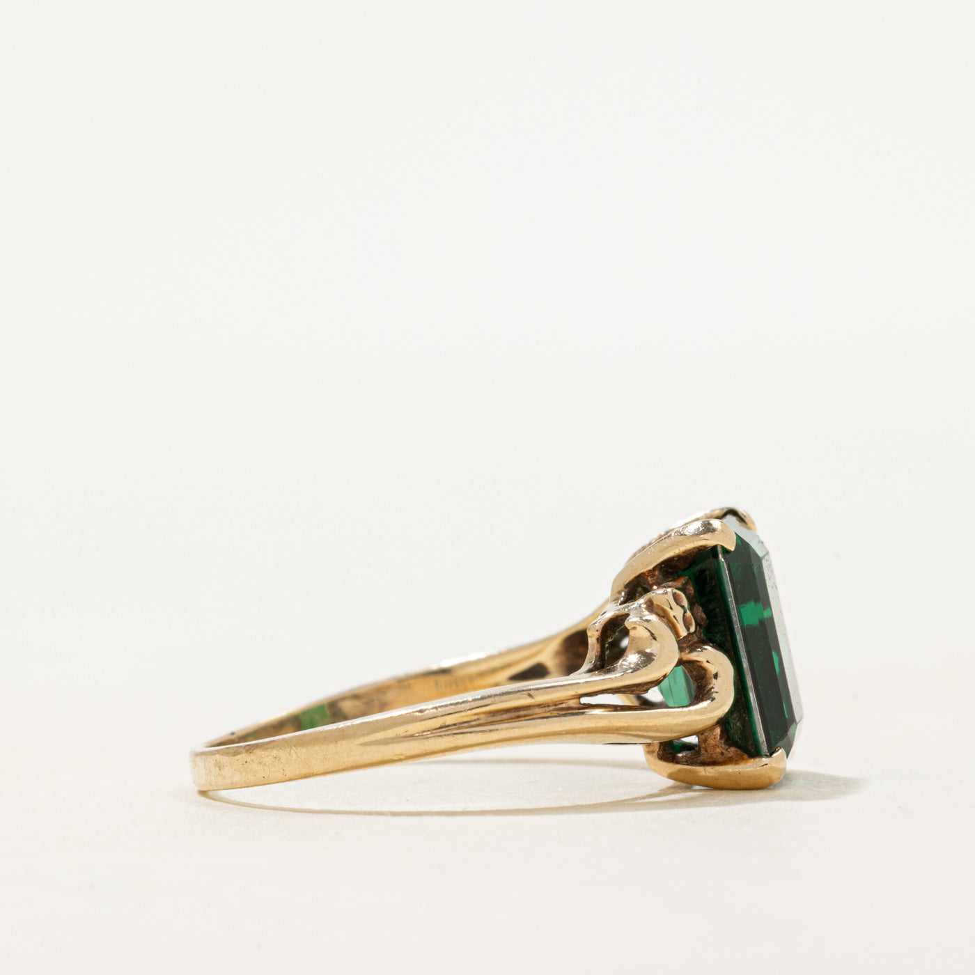 Basket Set Synthetic Spinel Cocktail Ring | SZ 7.5