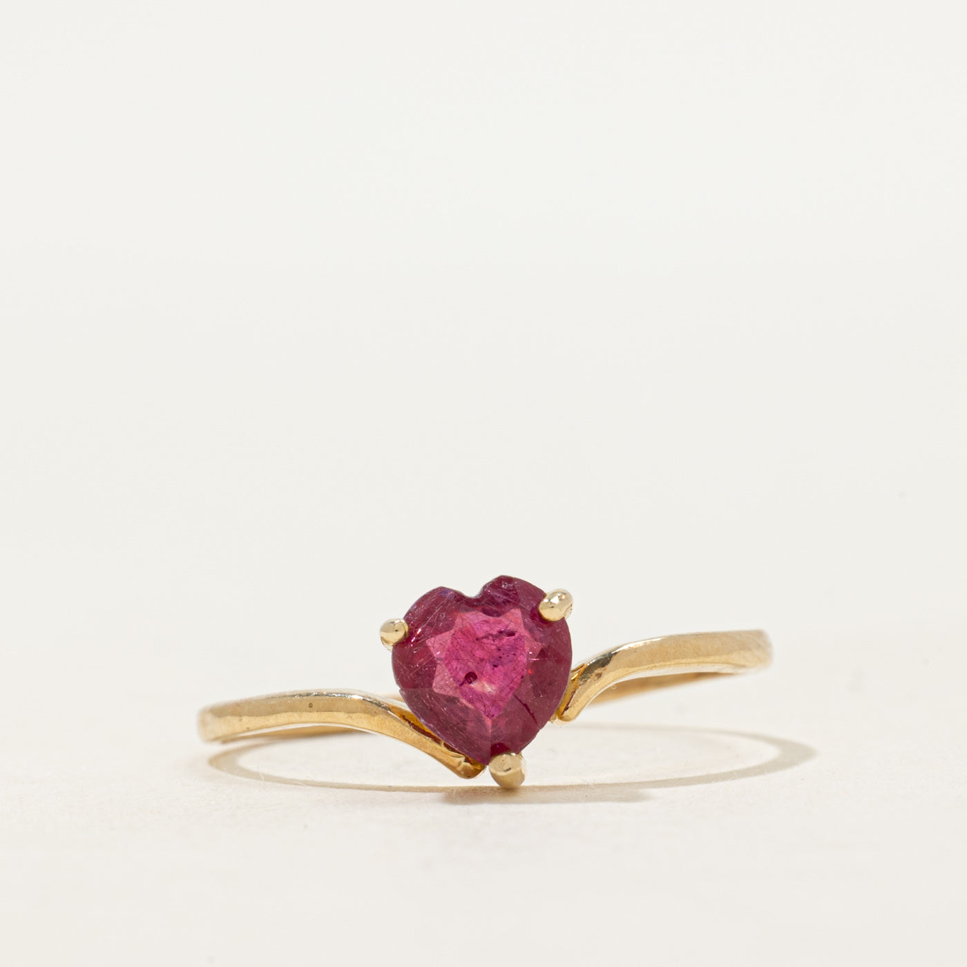 Heart Cut Glass Filled Ruby Ring | SZ 7