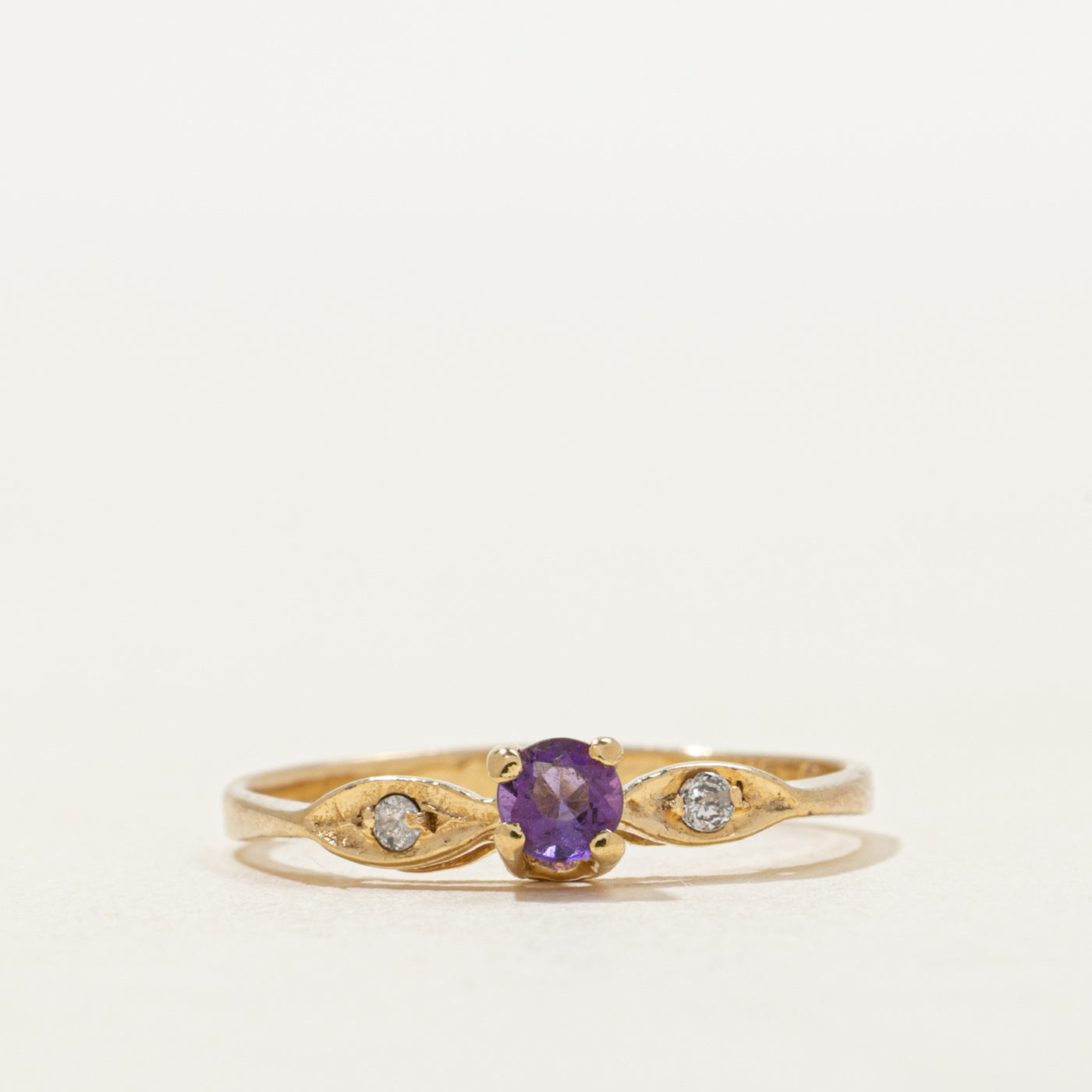 Amethyst & Diamond Petite Ring | SZ 3.75
