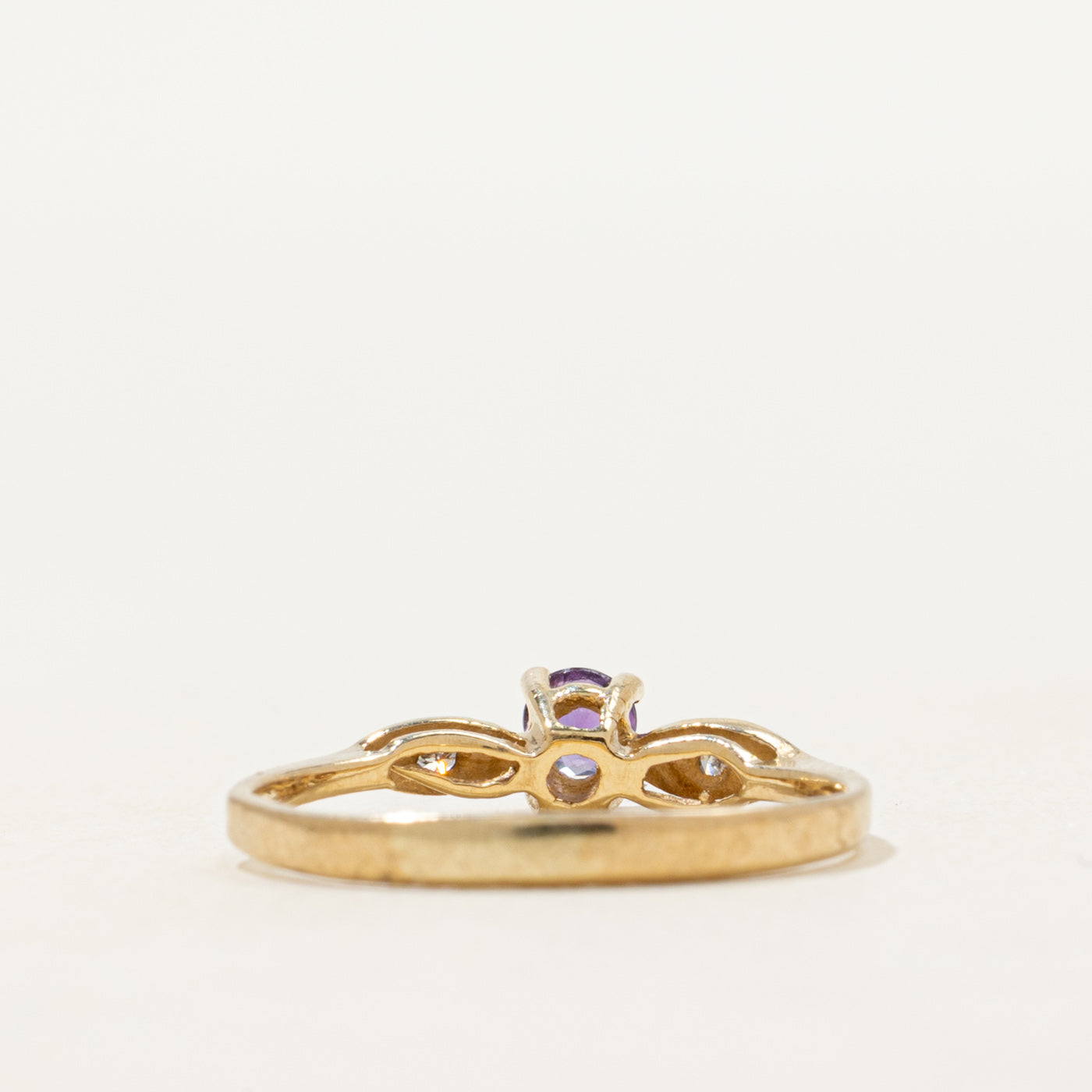 Amethyst & Diamond Petite Ring | SZ 3.75